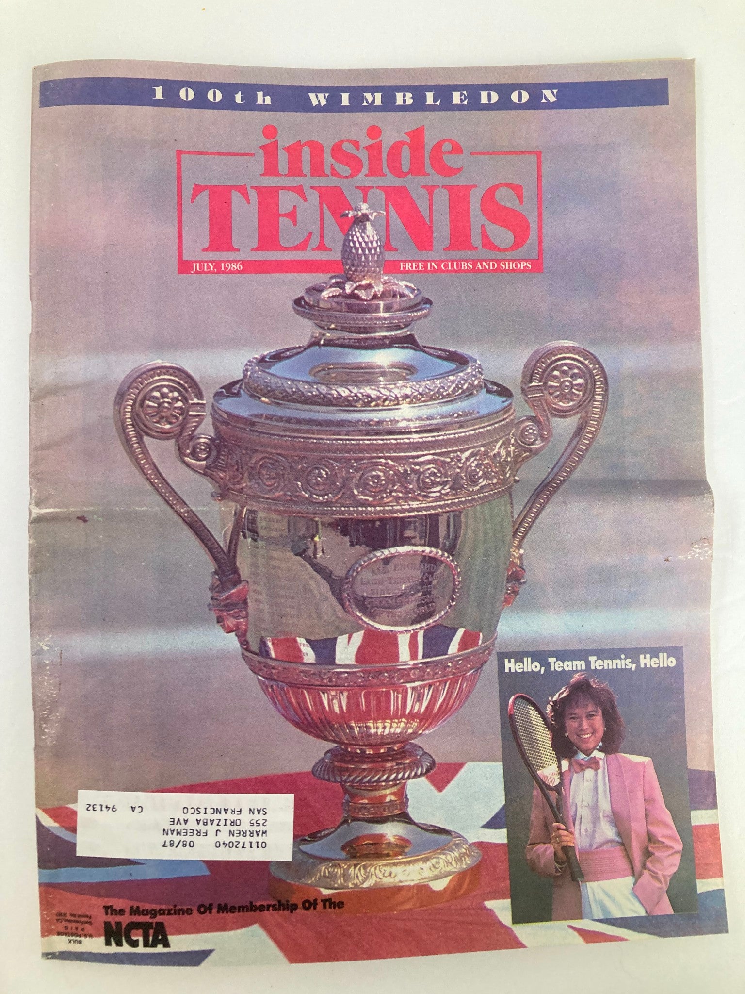 VTG Inside Tennis Magazine July 1986 Hello, Team Tennis, Hello 100th Wimbledon