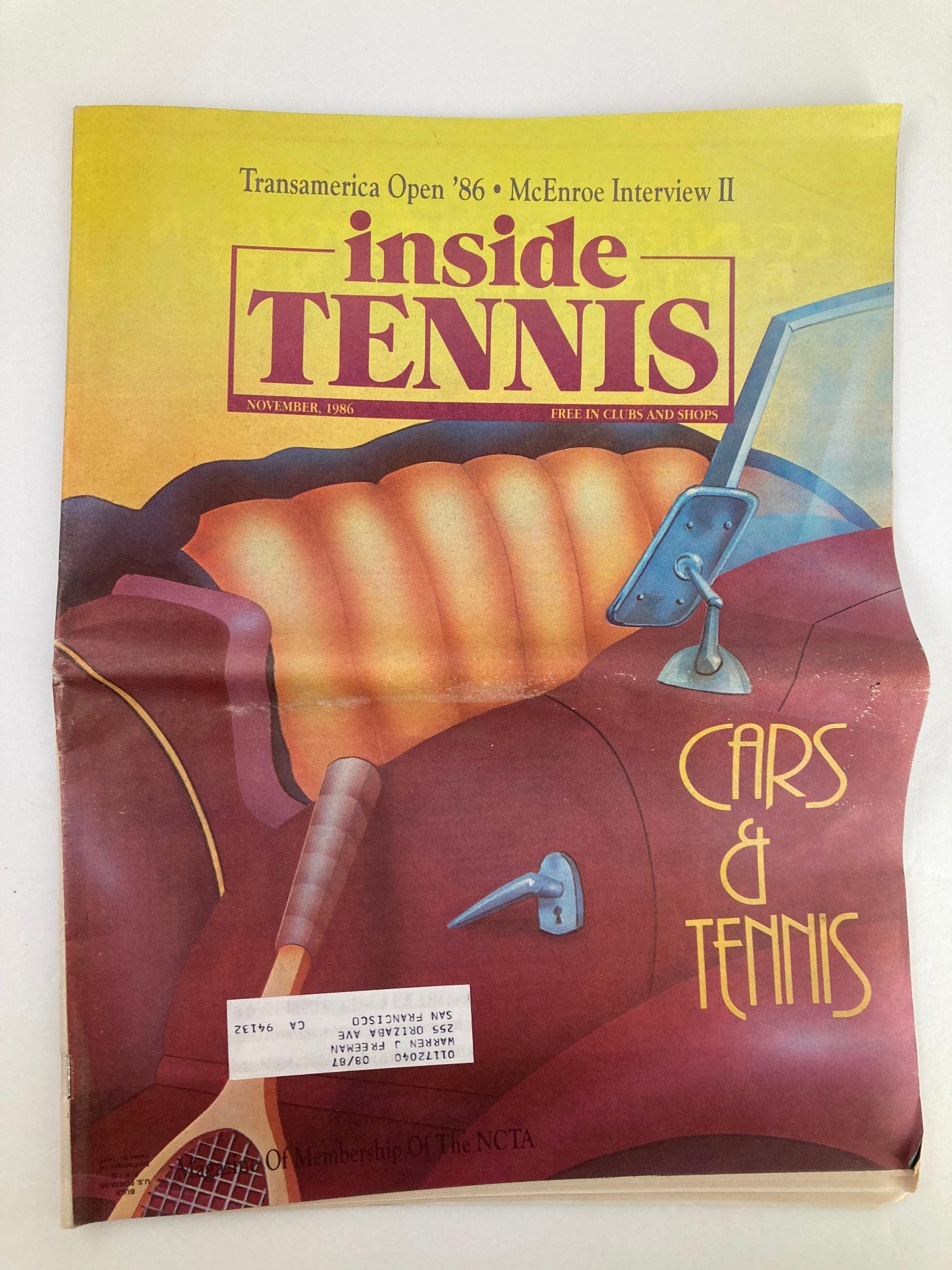 VTG Inside Tennis Magazine November 1986 Transamerica Open & McEnroe Interview