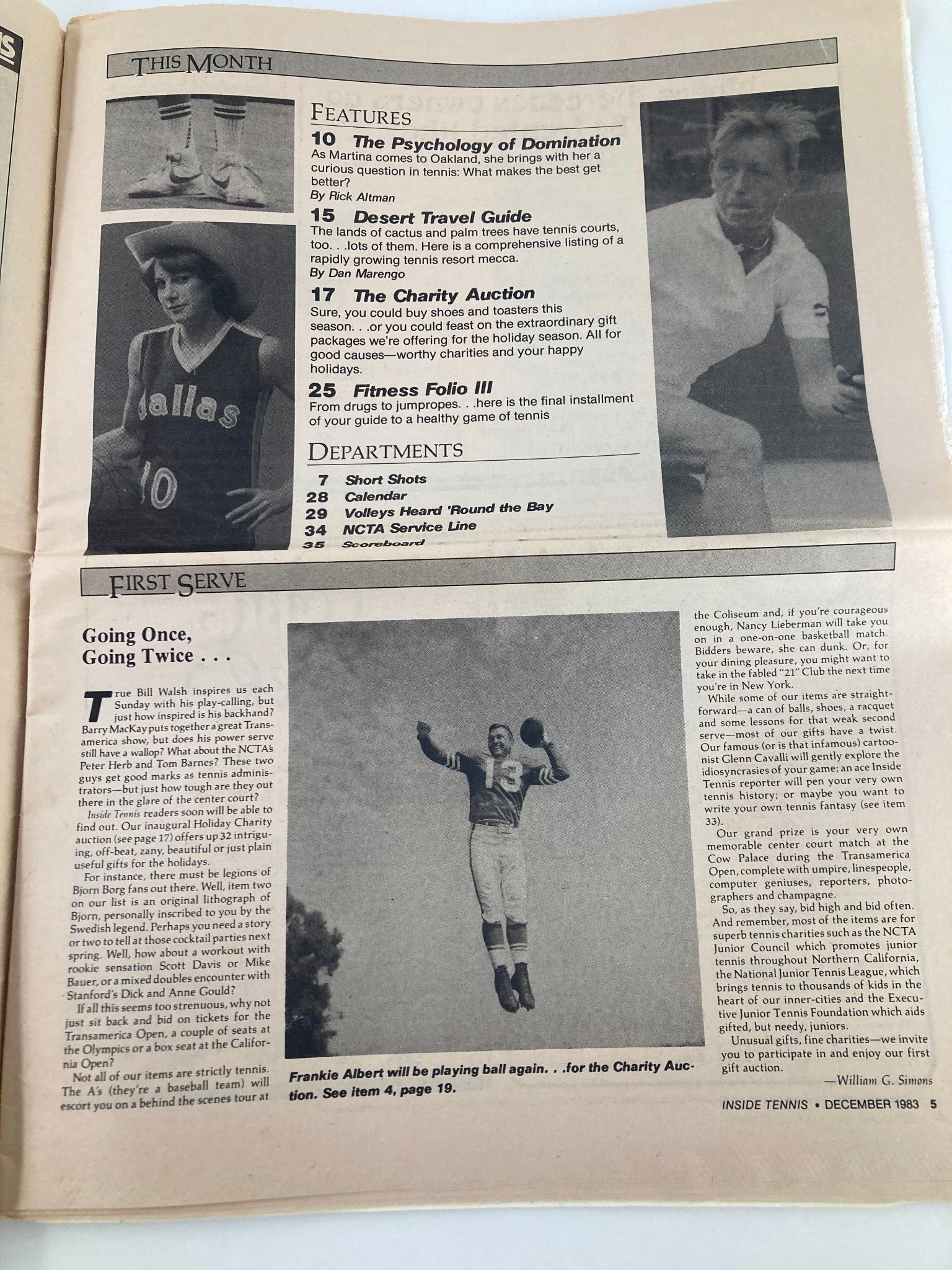 VTG Inside Tennis Magazine December 1983 The Martina Express Next Stop Oakland
