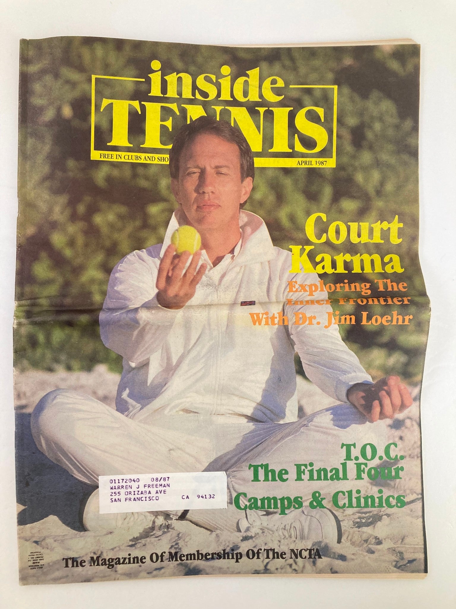 VTG Inside Tennis Magazine April 1987 T.O.C. The Final Four Camps & Clinics