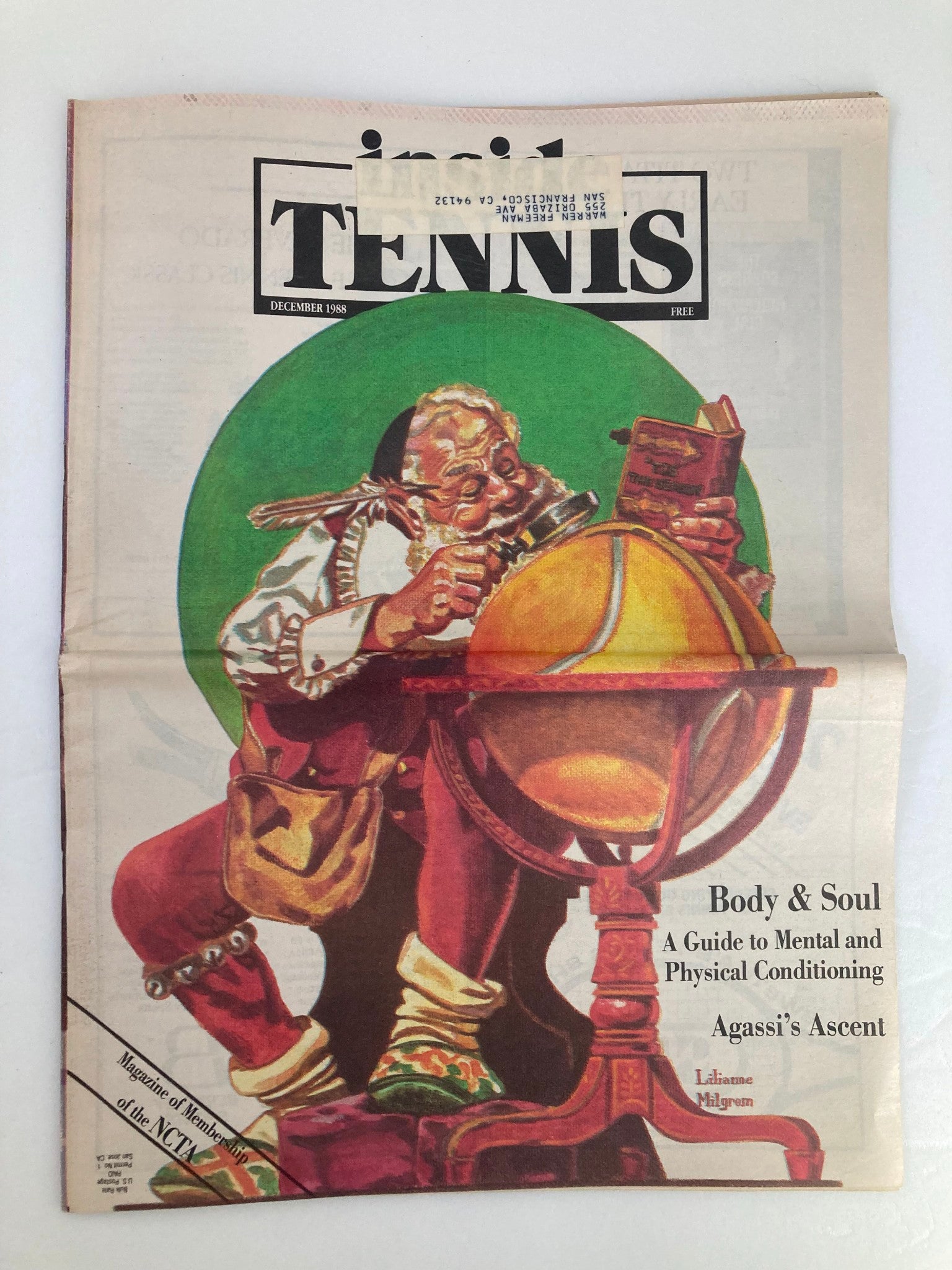 VTG Inside Tennis Magazine December 1988 A Guide To Mental & Physical Condition