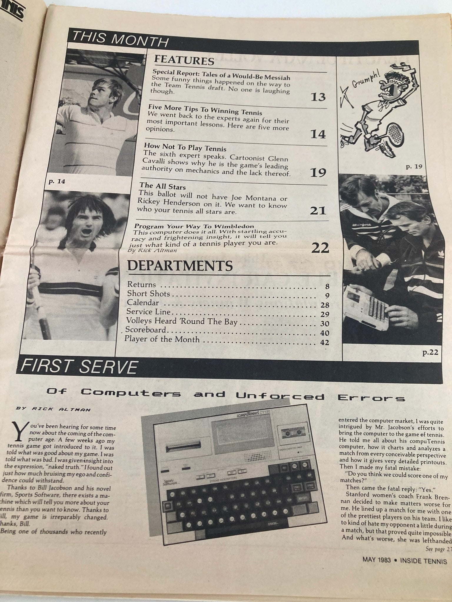 VTG Inside Tennis Magazine May 1983 Computer's The Future is Now