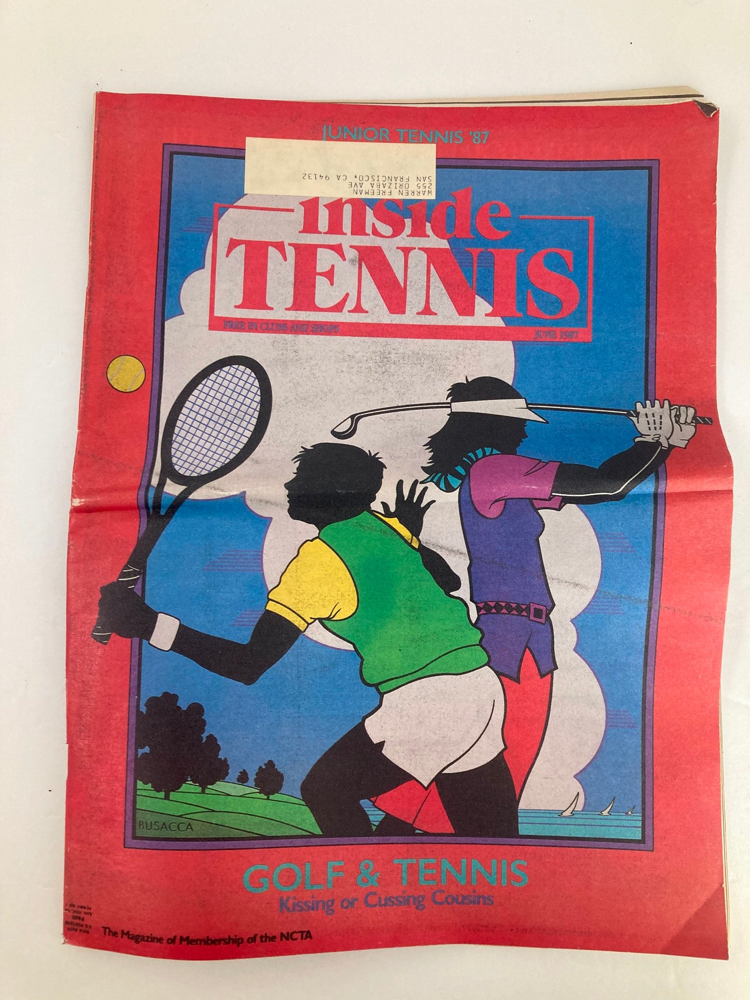 VTG Inside Tennis Magazine June 1987 Golf & Tennis Kissing or Cussing Cousins