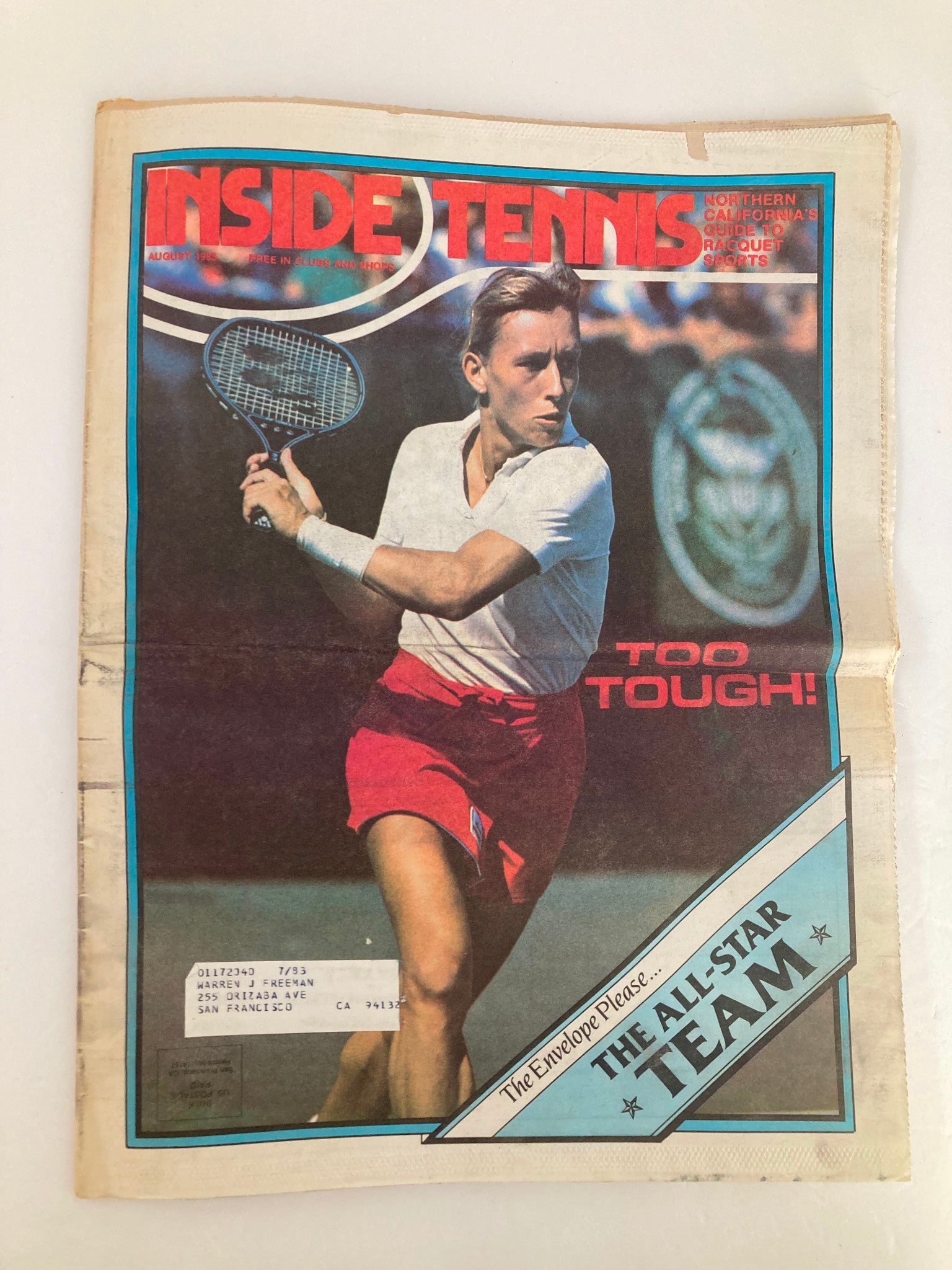 VTG Inside Tennis Magazine August 1983 The Envelope Please The All-Star Team