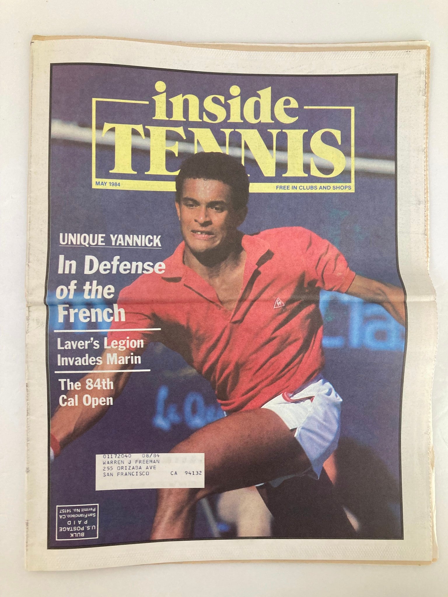 VTG Inside Tennis Magazine May 1984 Unique Yannick In Defense of the French