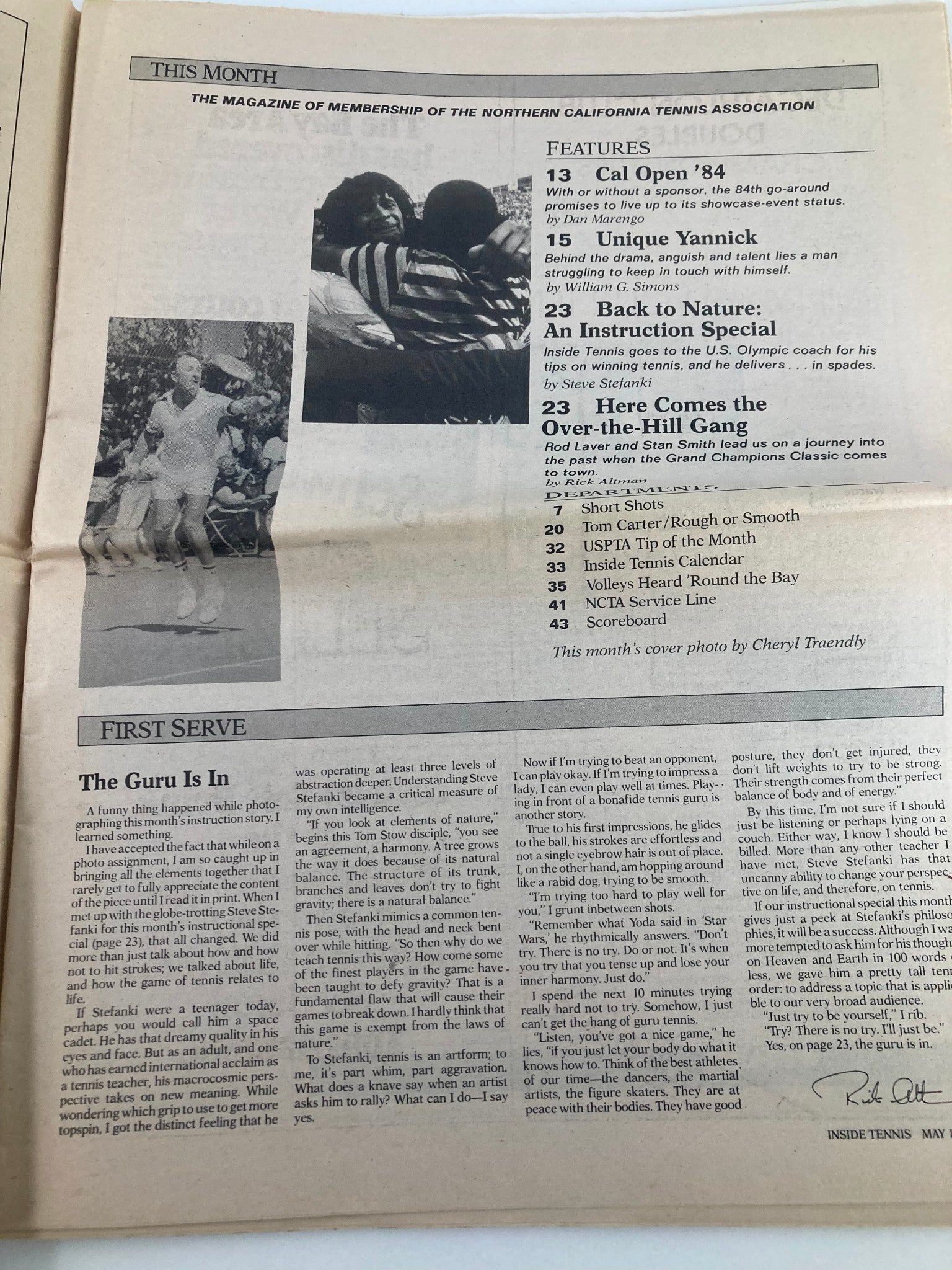 VTG Inside Tennis Magazine May 1984 Unique Yannick In Defense of the French