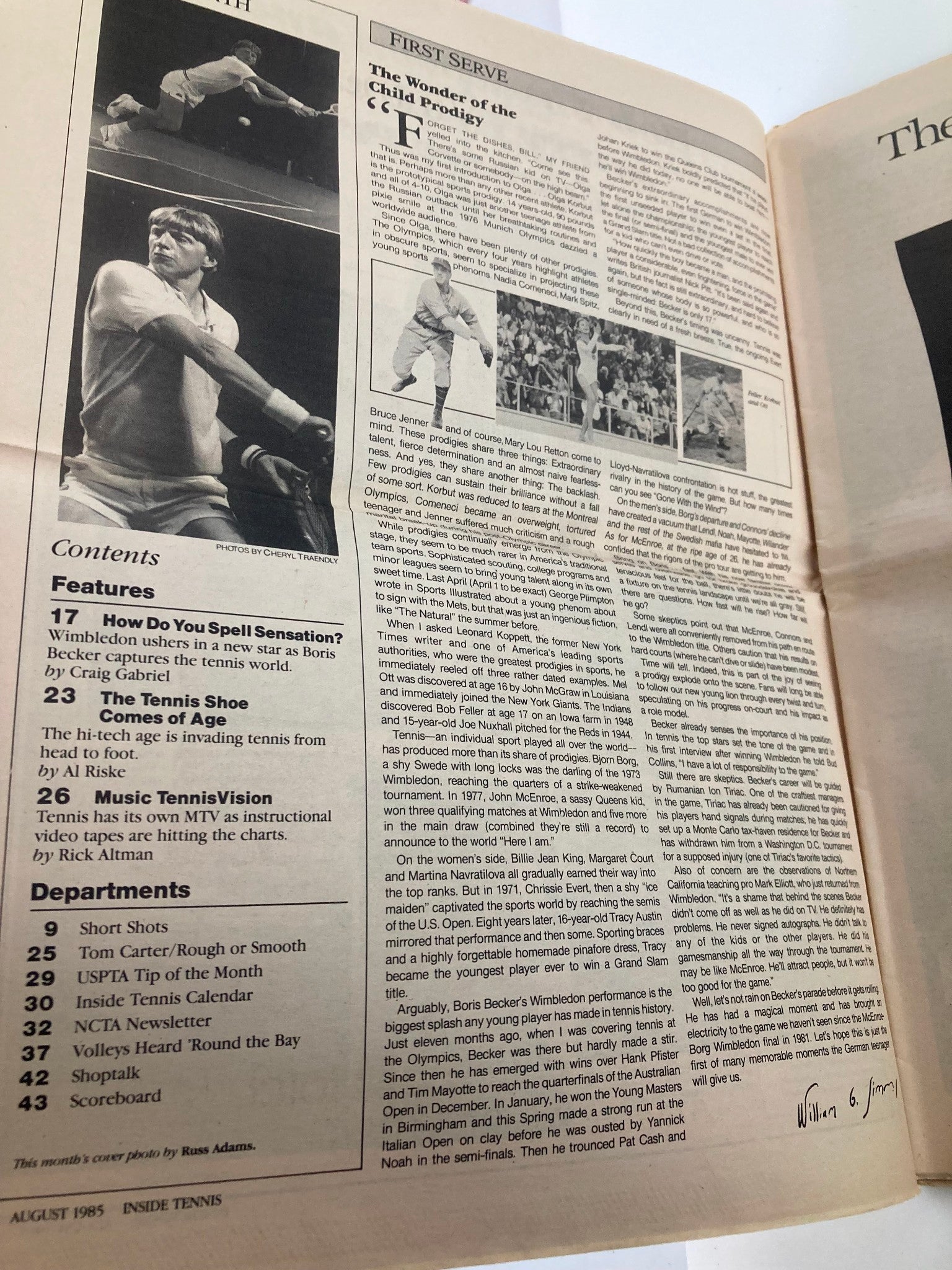 VTG Inside Tennis Magazine August 1985 A Star Is Born Wimbledon 1985