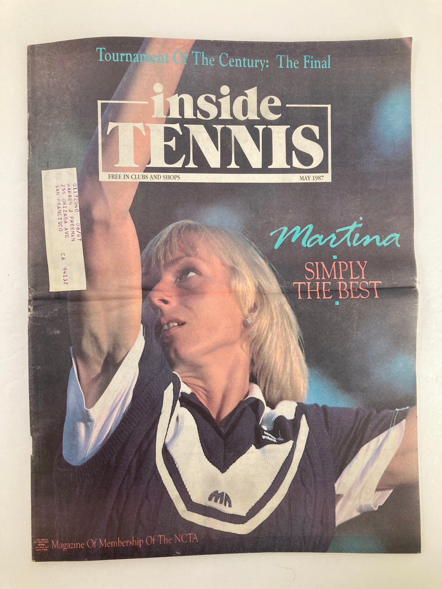VTG Inside Tennis Magazine May 1987 Martina Navratilova Simply the Best