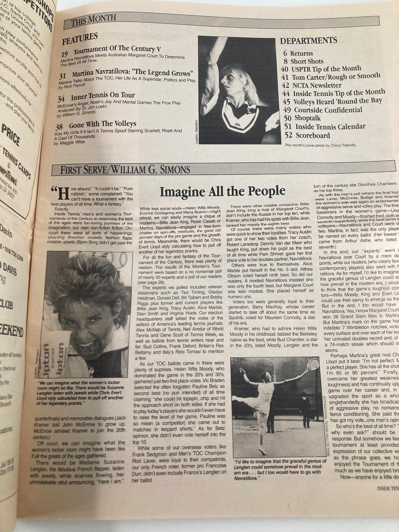 VTG Inside Tennis Magazine May 1987 Martina Navratilova Simply the Best