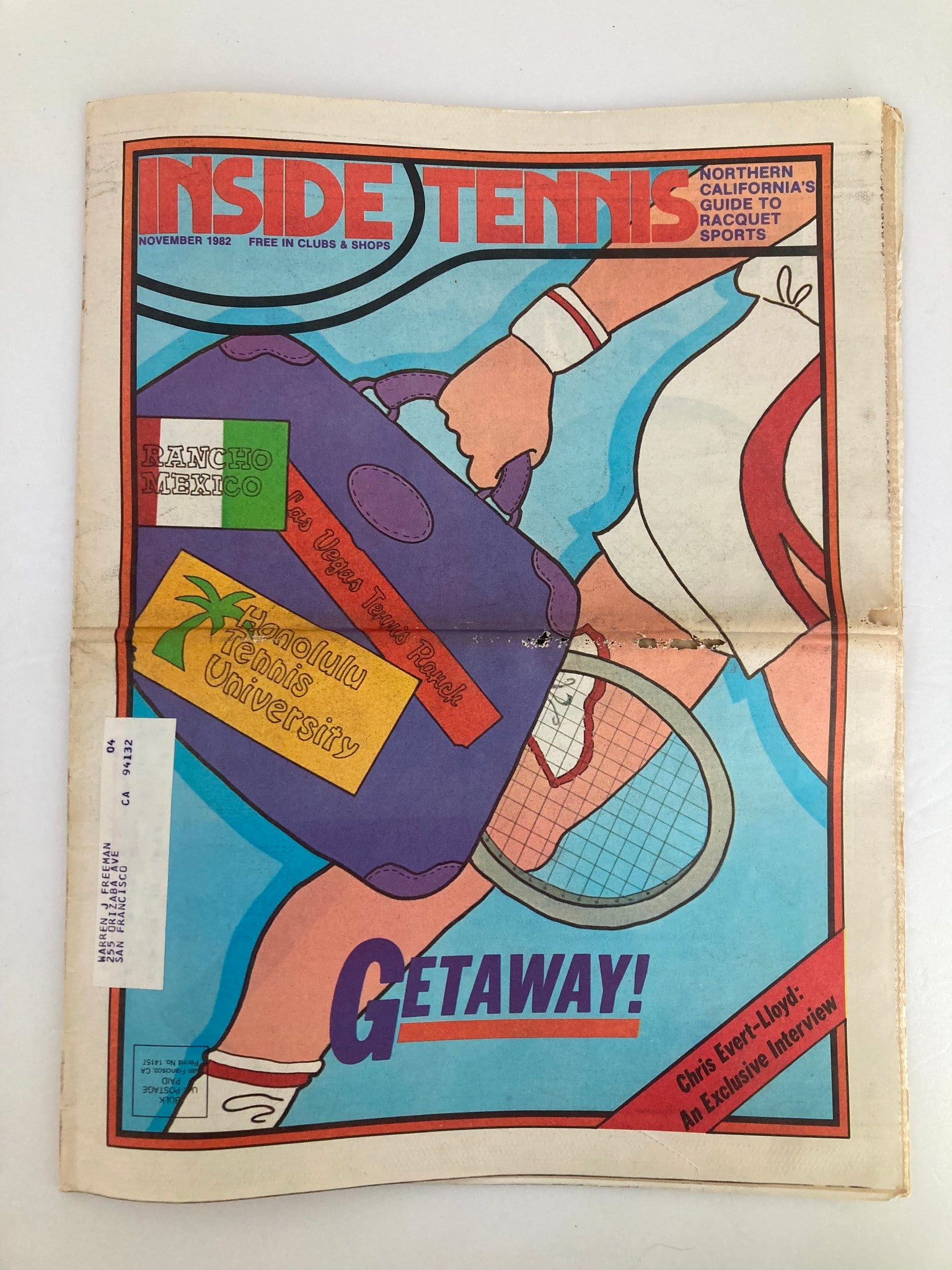 VTG Inside Tennis Magazine November 1982 Chris Evert-Lloyd Exclusive Interview