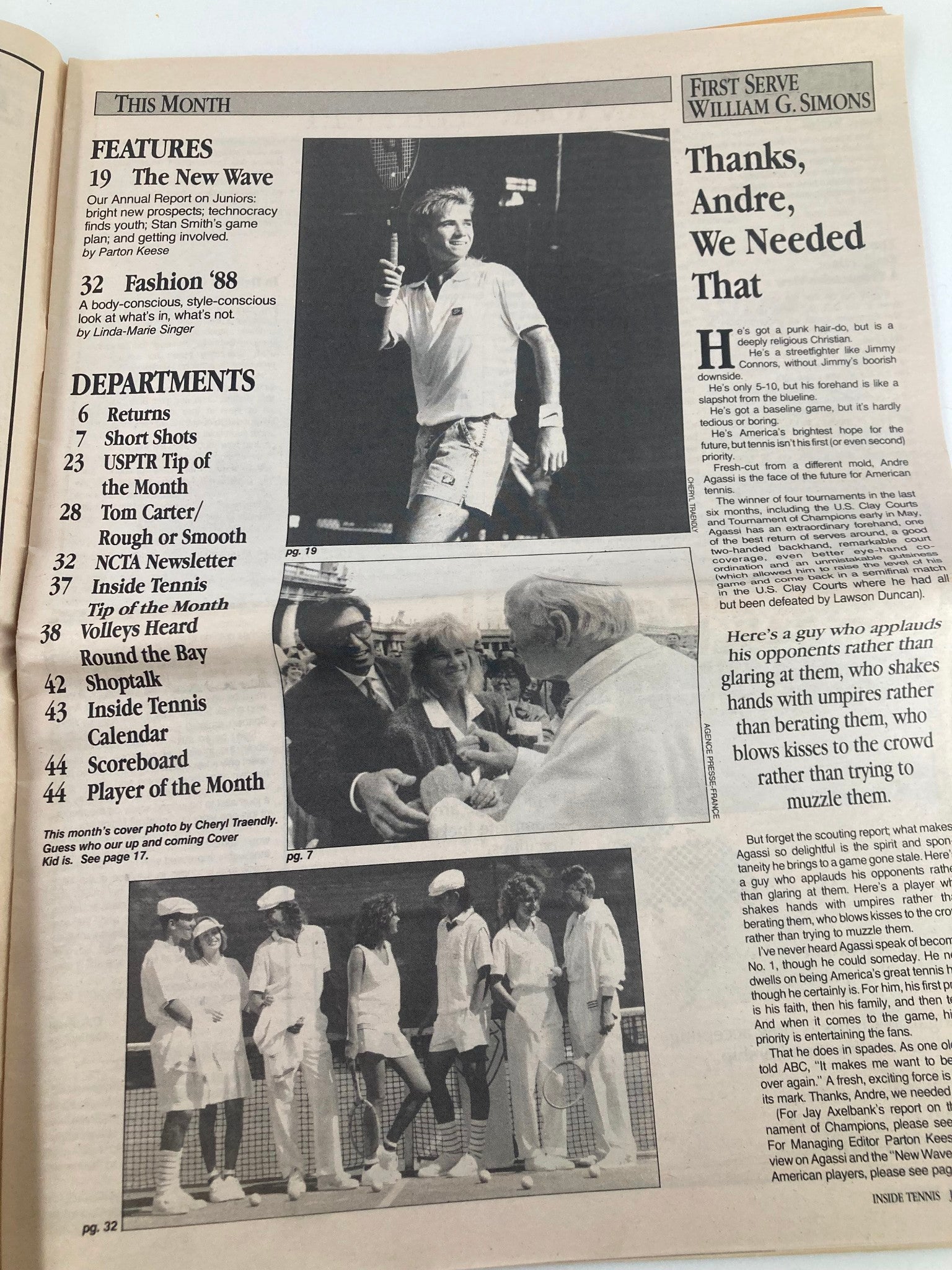 VTG Inside Tennis Magazine June 1988 Junior Tennis Bright Faces & Bright Future