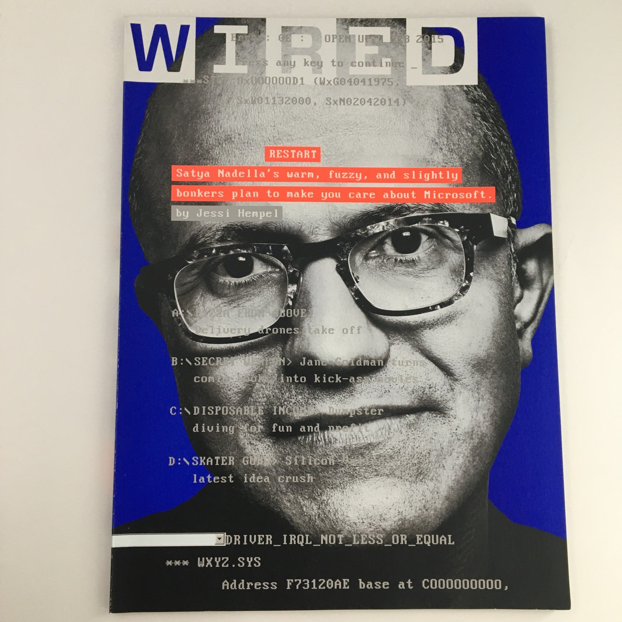 Wired Magazine February 2015 Satya Madella Bonkers Plan About Microsoft, VG