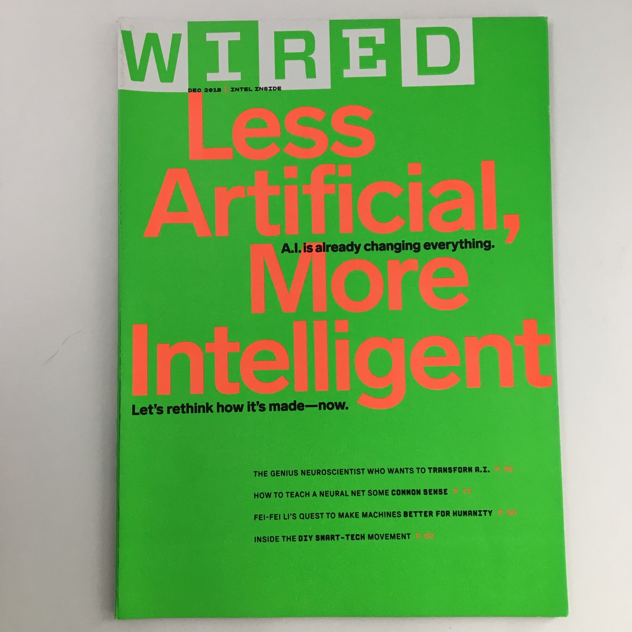 Wired Magazine December 2018 Less Artificial More Intelligent & Fei-Fei Li Quest