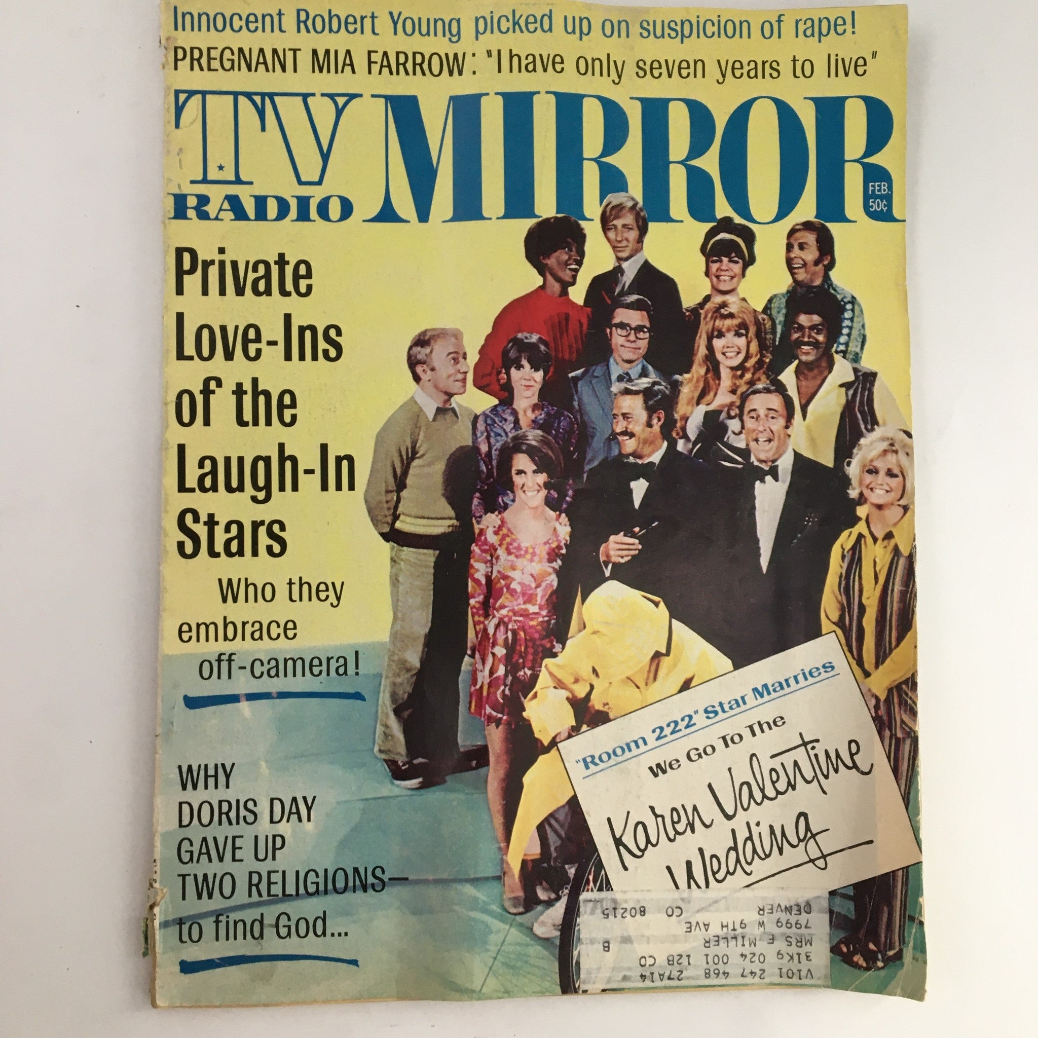 TV Radio Mirror Magazine February 1970 Vol 70 #3 Robert Young & Mia Farrow