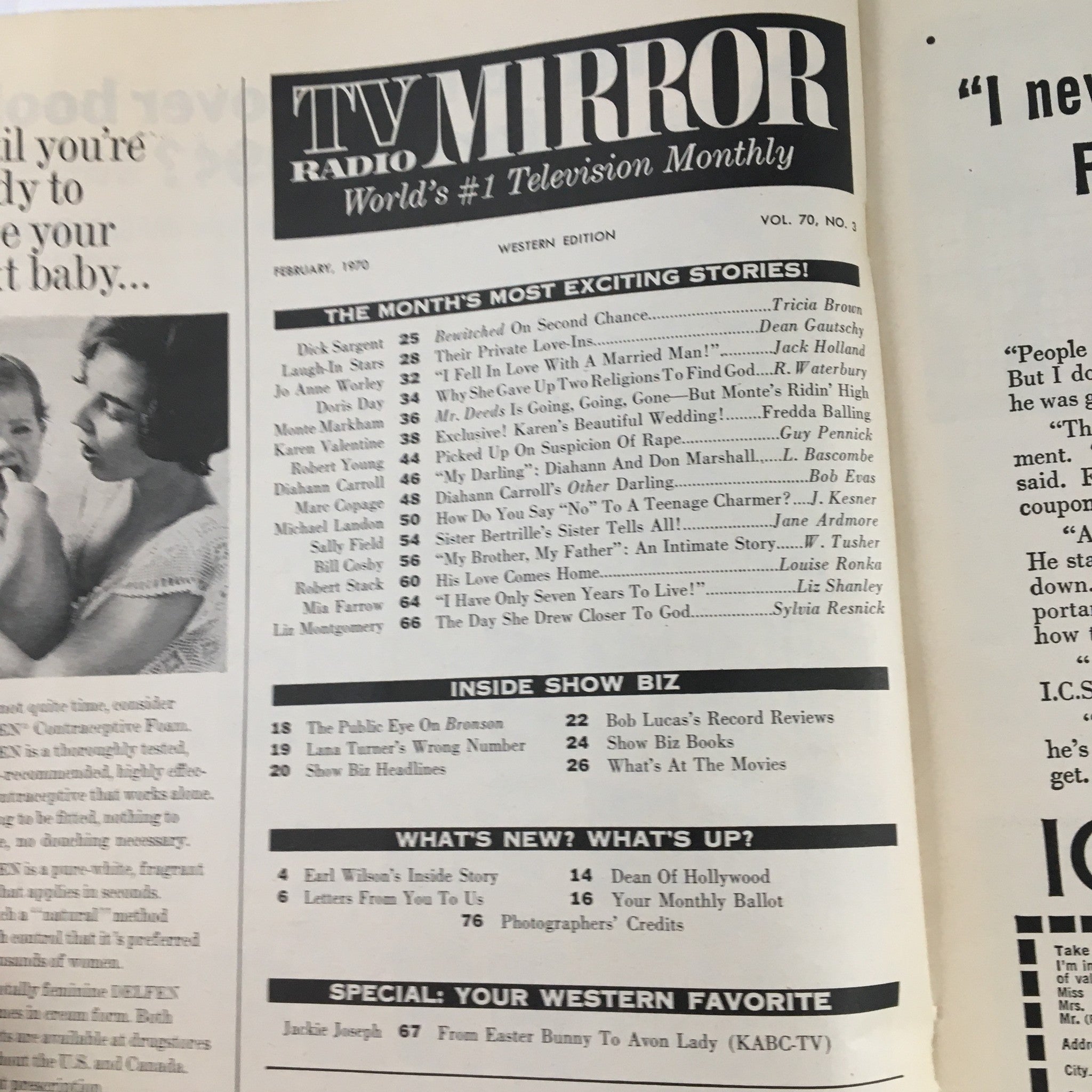 TV Radio Mirror Magazine February 1970 Vol 70 #3 Robert Young & Mia Farrow