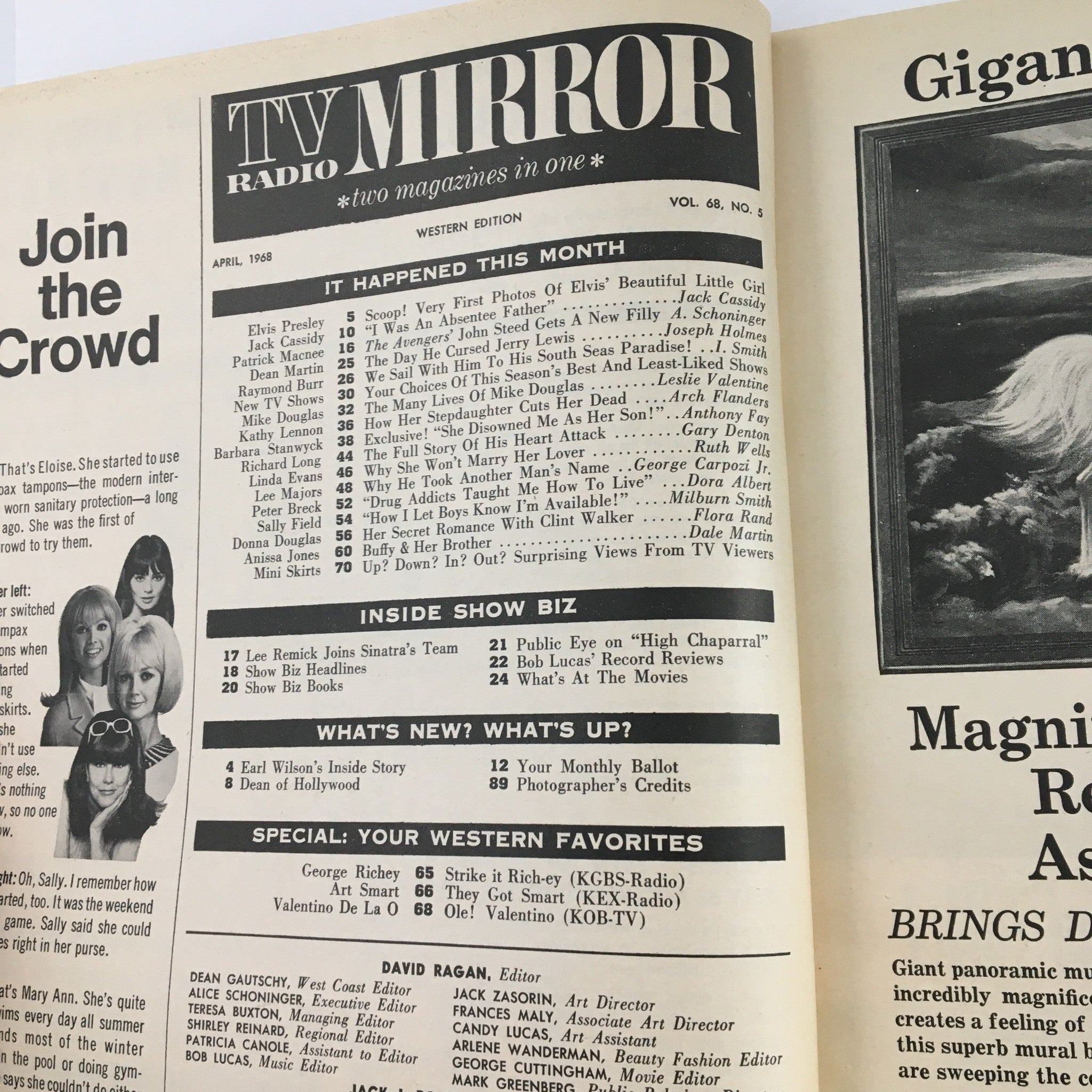TV Radio Mirror Magazine April 1968 Vol 68 #5 Barbara Stanwyck & Peter Breck
