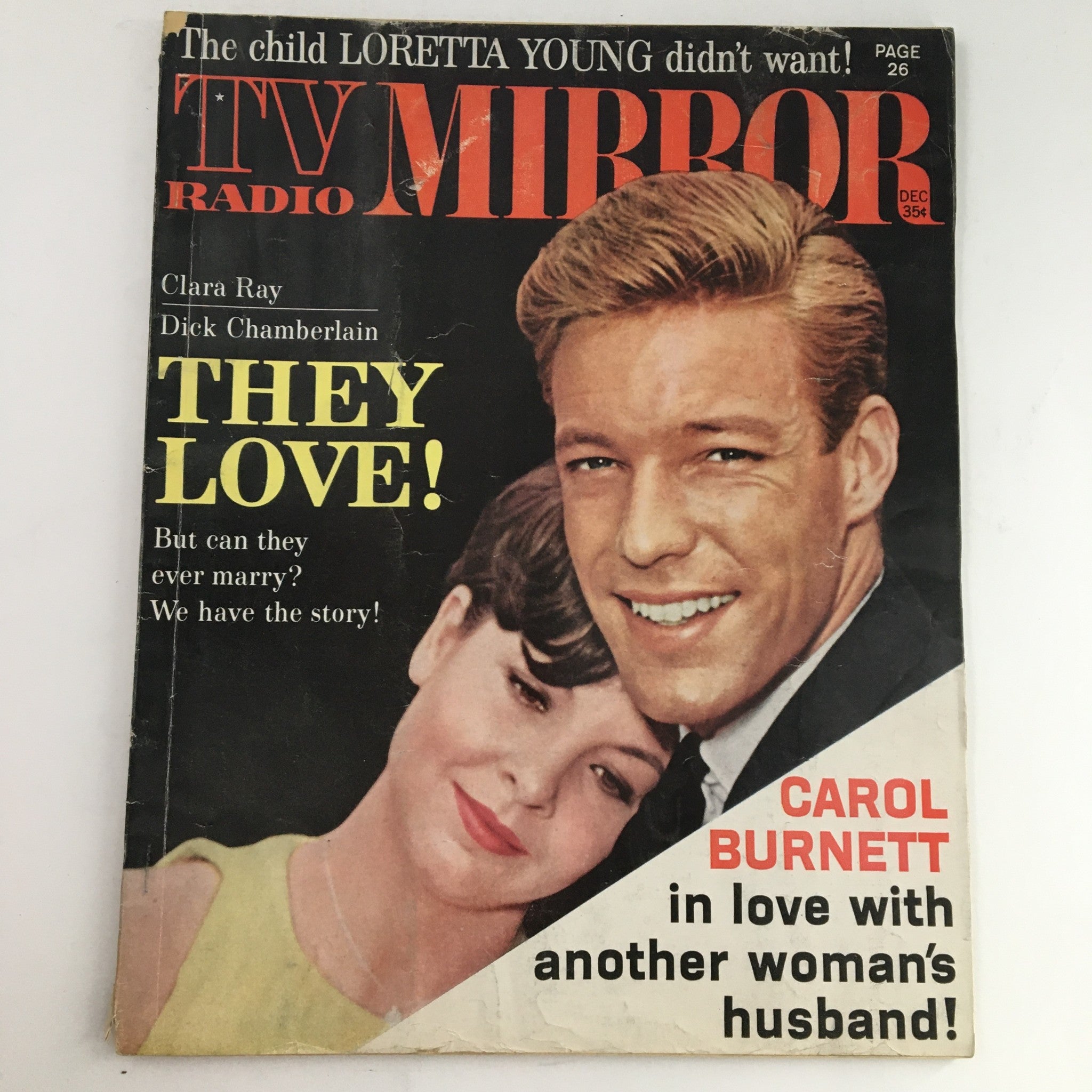 TV Radio Mirror Magazine December 1962 Vol 59 #1 Clara Ray & Dick Chamberlain