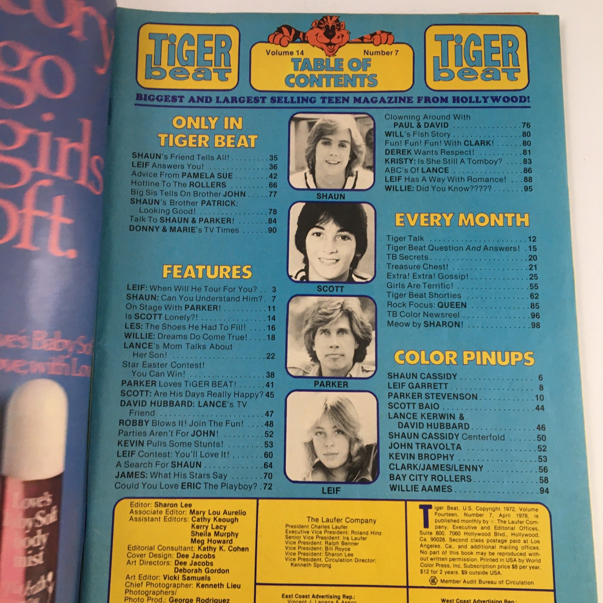 Tiger Beat Magazine April 1978 John Travolta & Clark & James & Eric Estrada