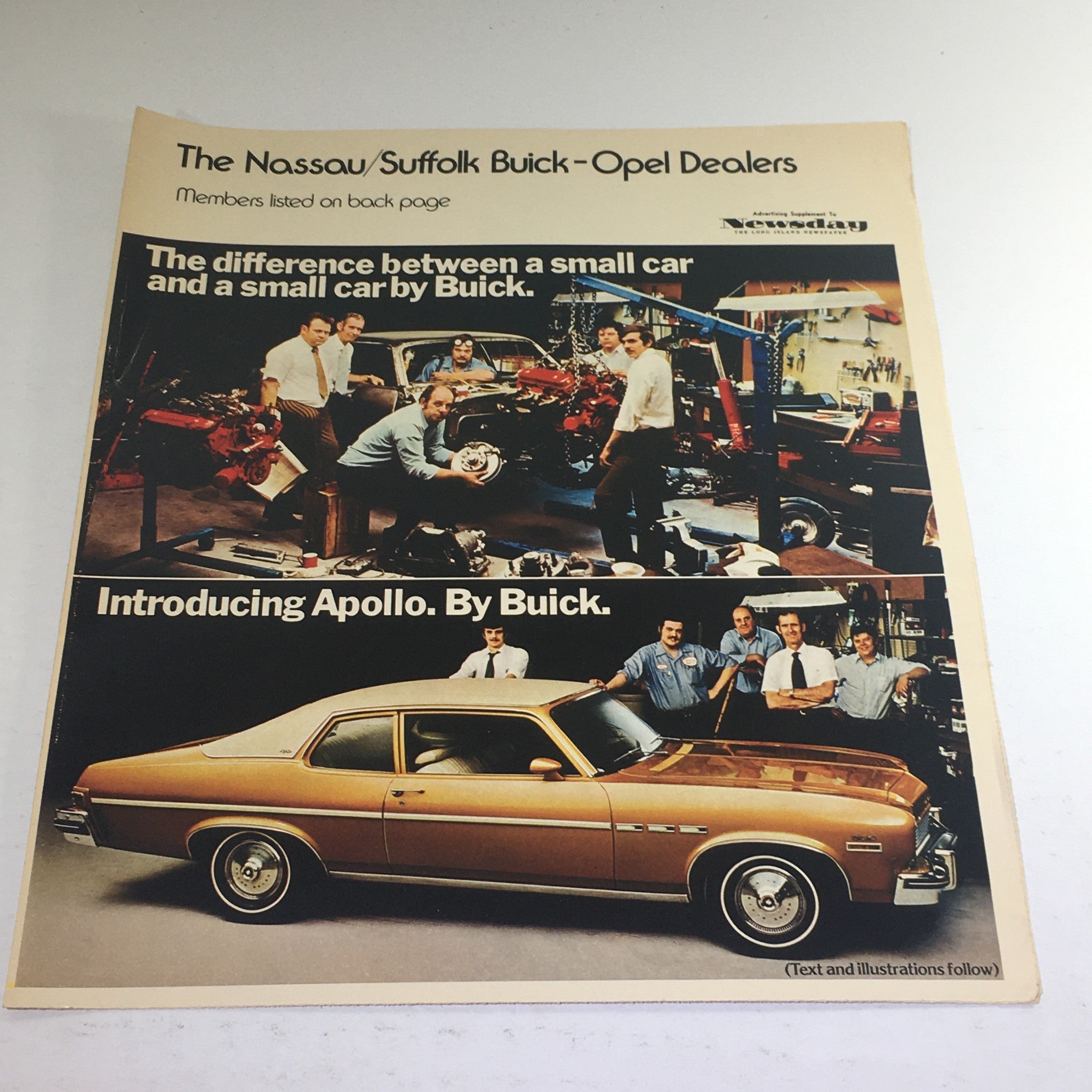 1970s Buick-Opel Apollo Dealership Car Auto Brochure Catalog