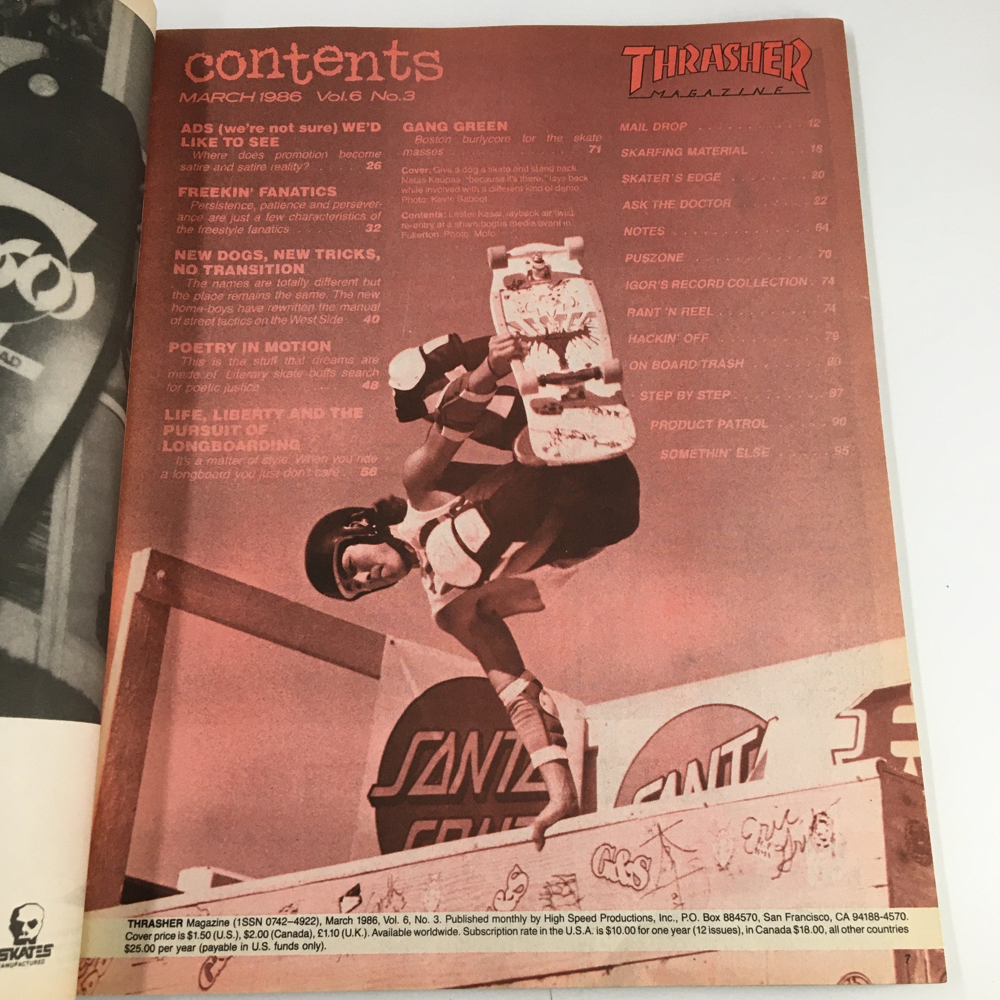 VTG Thrasher Magazine March 1986 Natas Kaupas Shows Different Kind Demo No Label