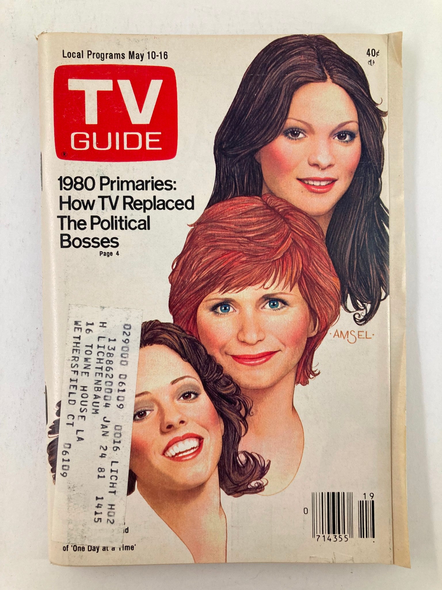 TV Guide Magazine May 10 1980 featuring Mackenzie Phillips on the cover, showcasing vintage television history with a focus on political themes and pop culture.