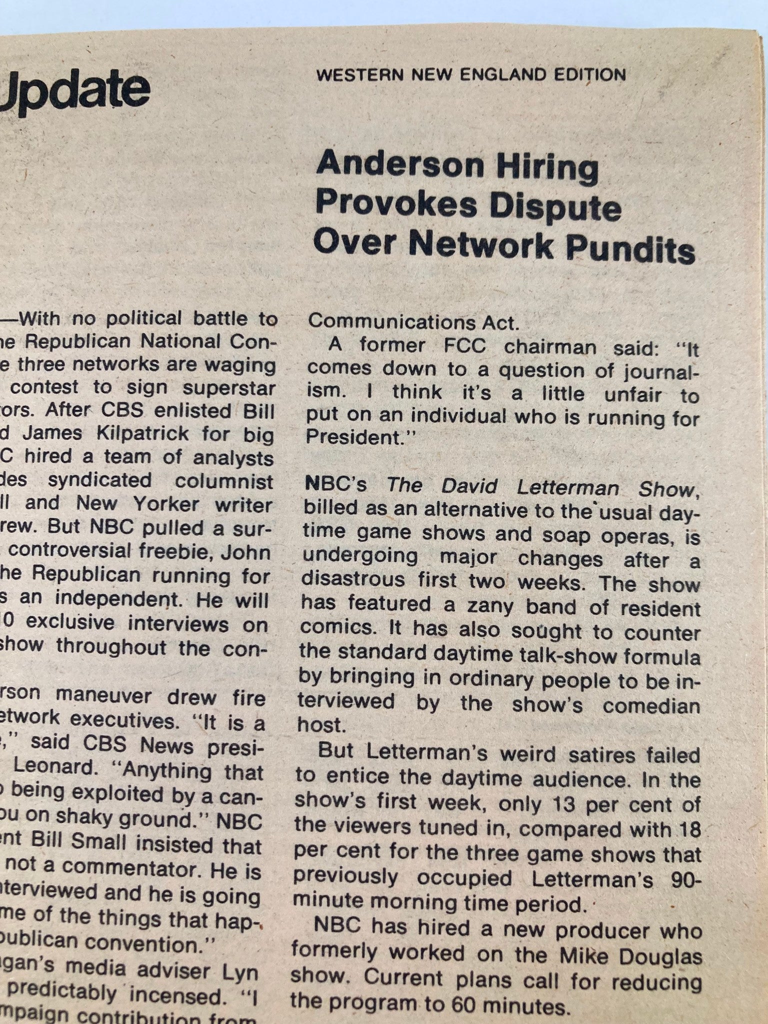 Article excerpt from TV Guide Magazine July 19 1980 #1425 focusing on television updates and industry news, capturing the essence of television journalism from the era.