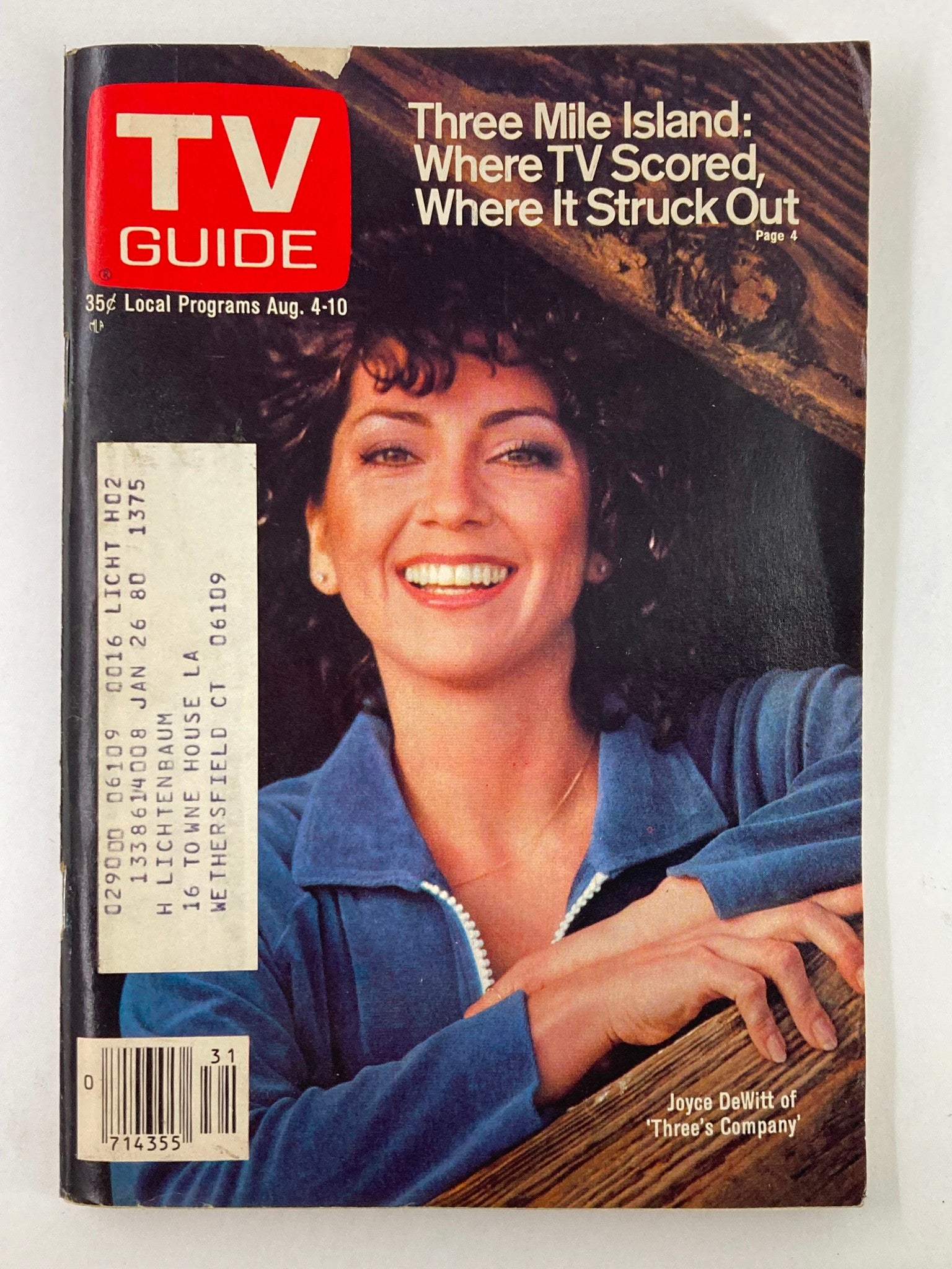 TV Guide Magazine August 4 1979 #1379 Joyce DeWitt Western New England Edition