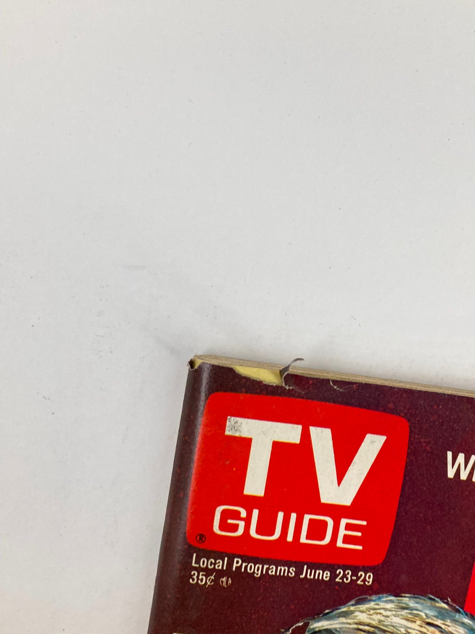 Close-up of the TV Guide Magazine June 23 1979 issue #1369, highlighting the iconic red cover with 'TV GUIDE' in bold lettering.