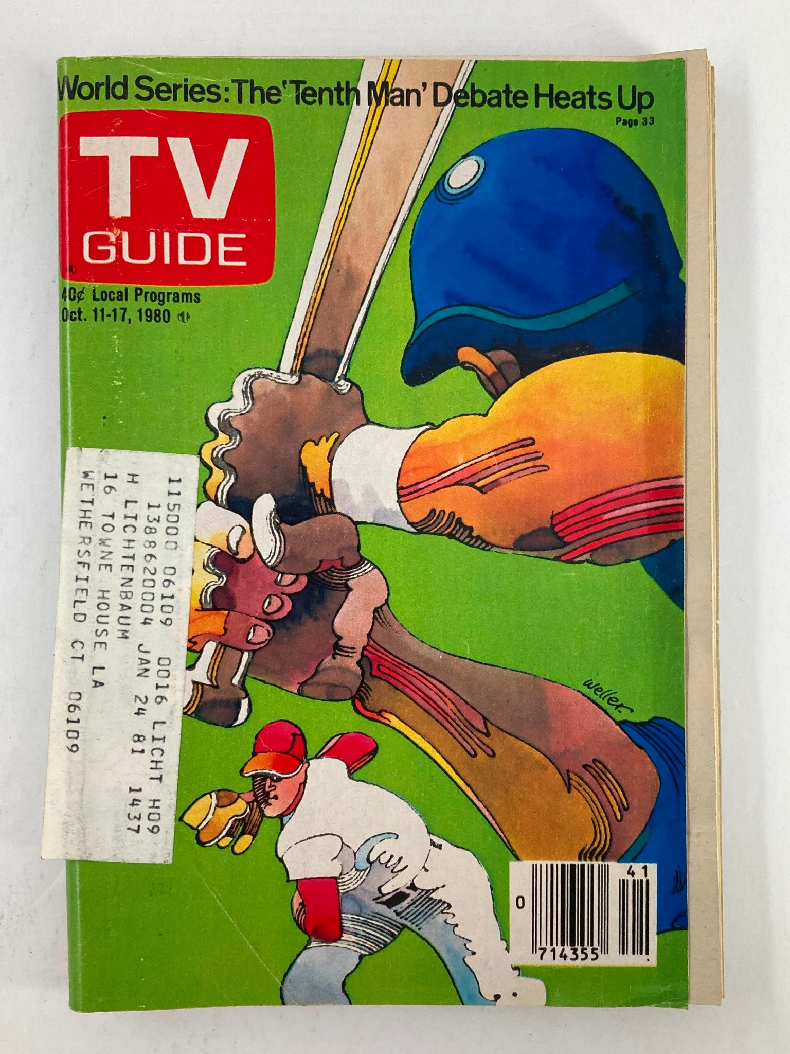 TV Guide Magazine October 11 1980 The Tenth-Man Hartford-New Haven Edition