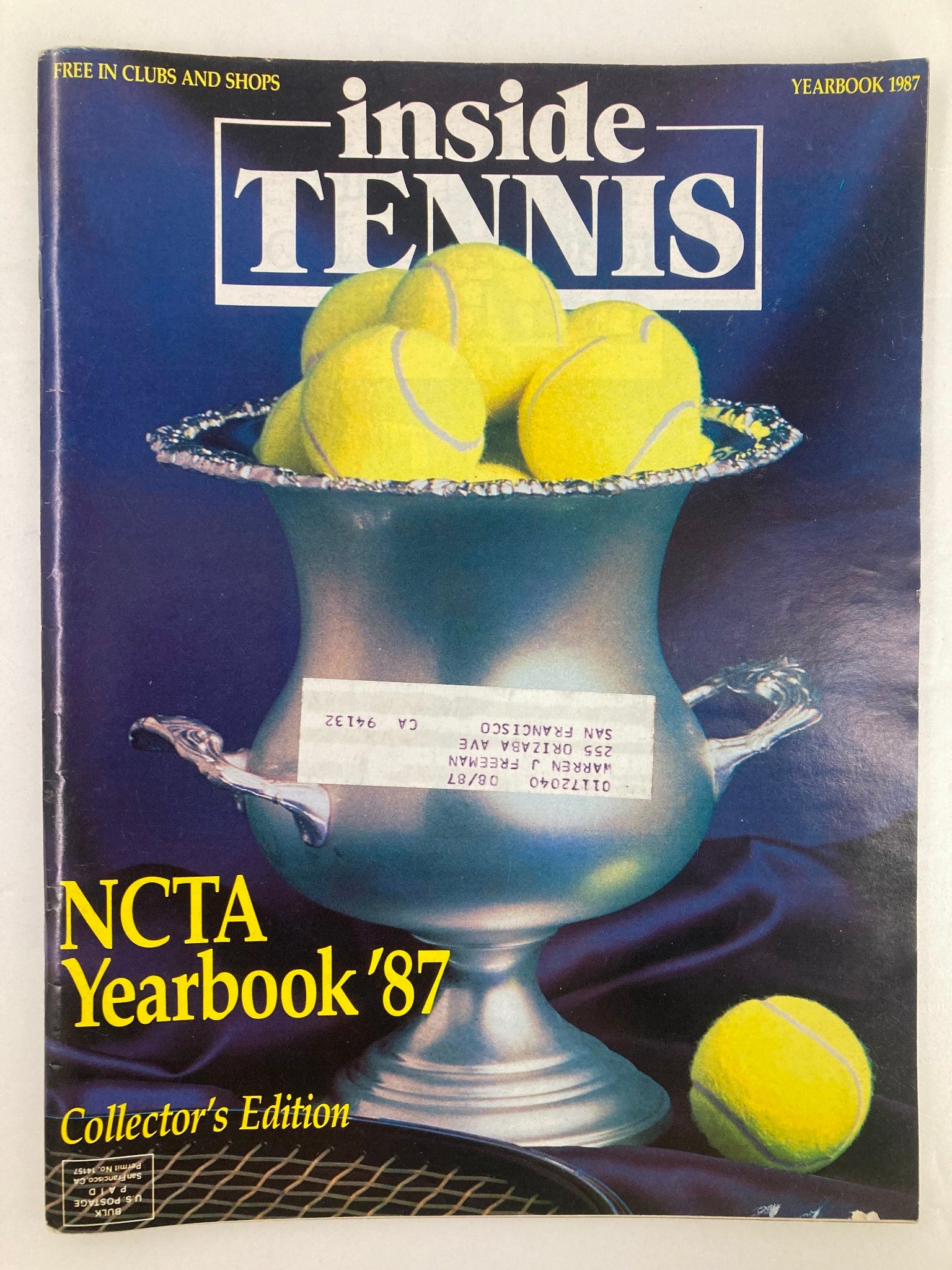 VTG Inside Tennis Magazine 1987 The NCTA Yearbook 1987