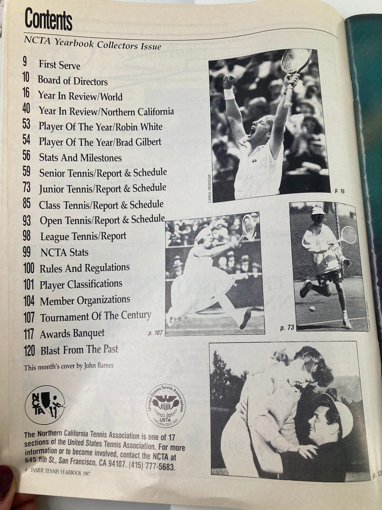 VTG Inside Tennis Magazine 1987 The NCTA Yearbook 1987