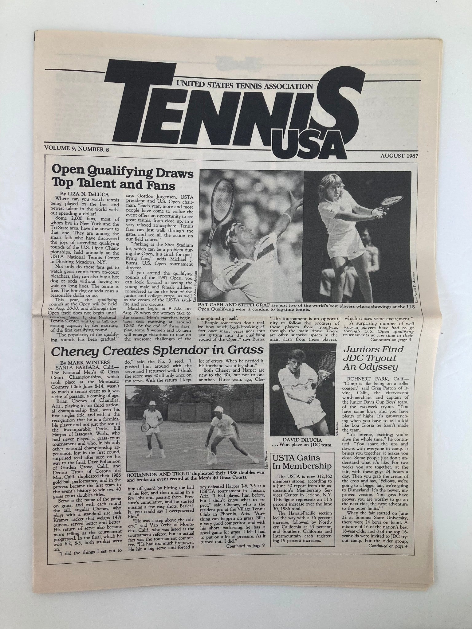 VTG Tennis USA Magazine August 1987 Vol 9 #8 Pat Cash & Steffi Graf Newspaper