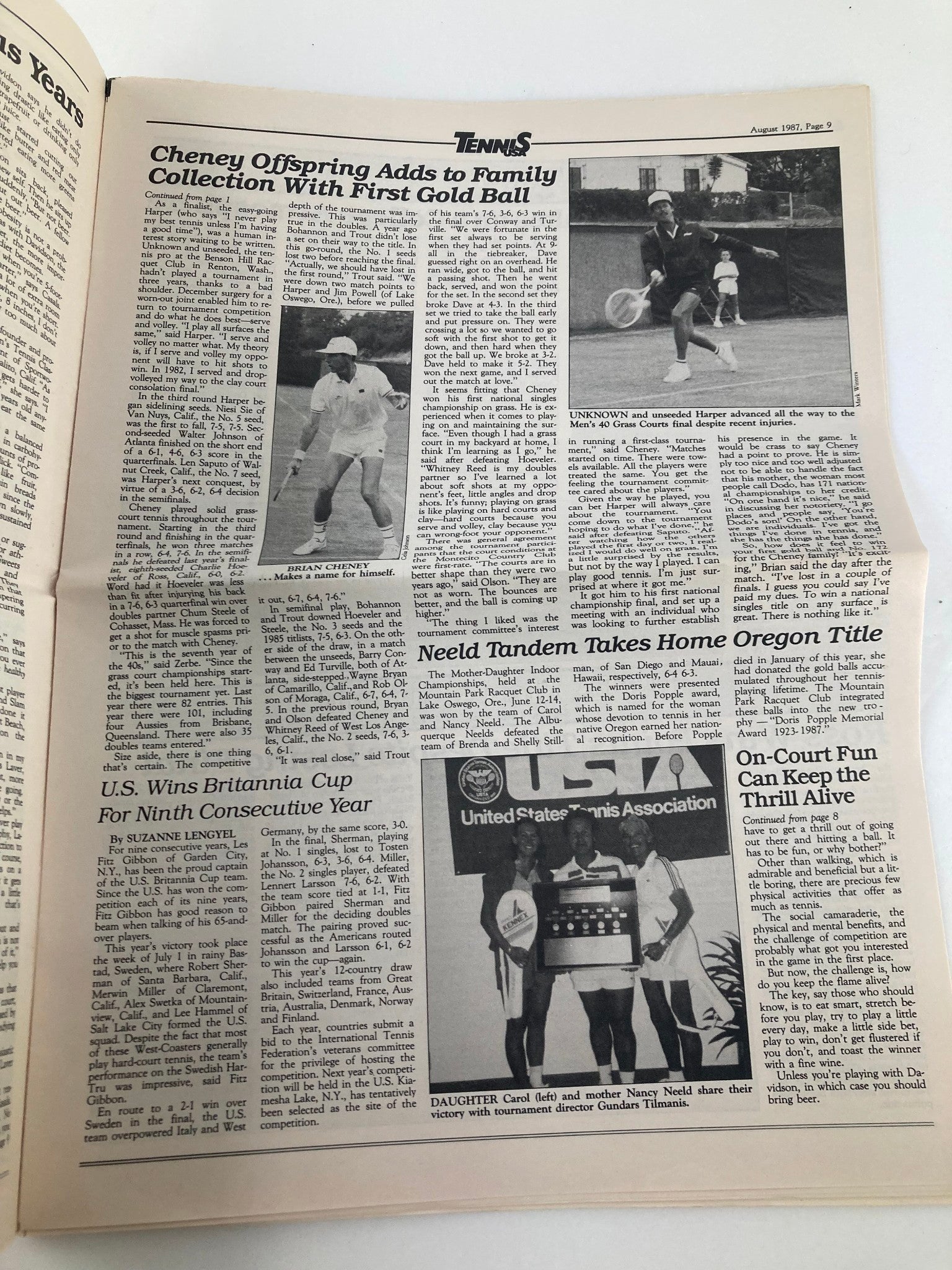 VTG Tennis USA Magazine August 1987 Vol 9 #8 Pat Cash & Steffi Graf Newspaper