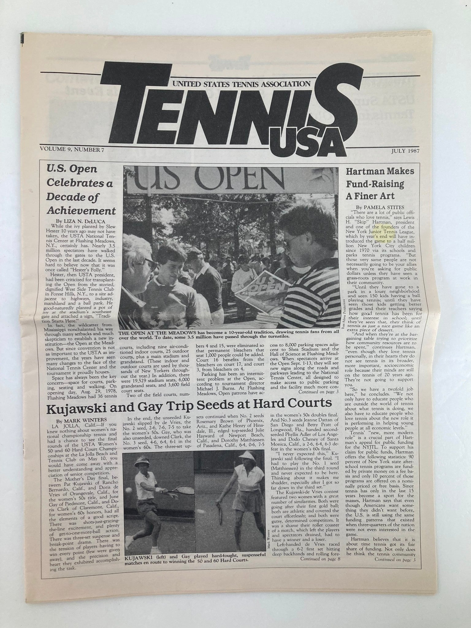 VTG Tennis USA Magazine July 1987 Vol 9 #7 The Open at The Meadows Newspaper