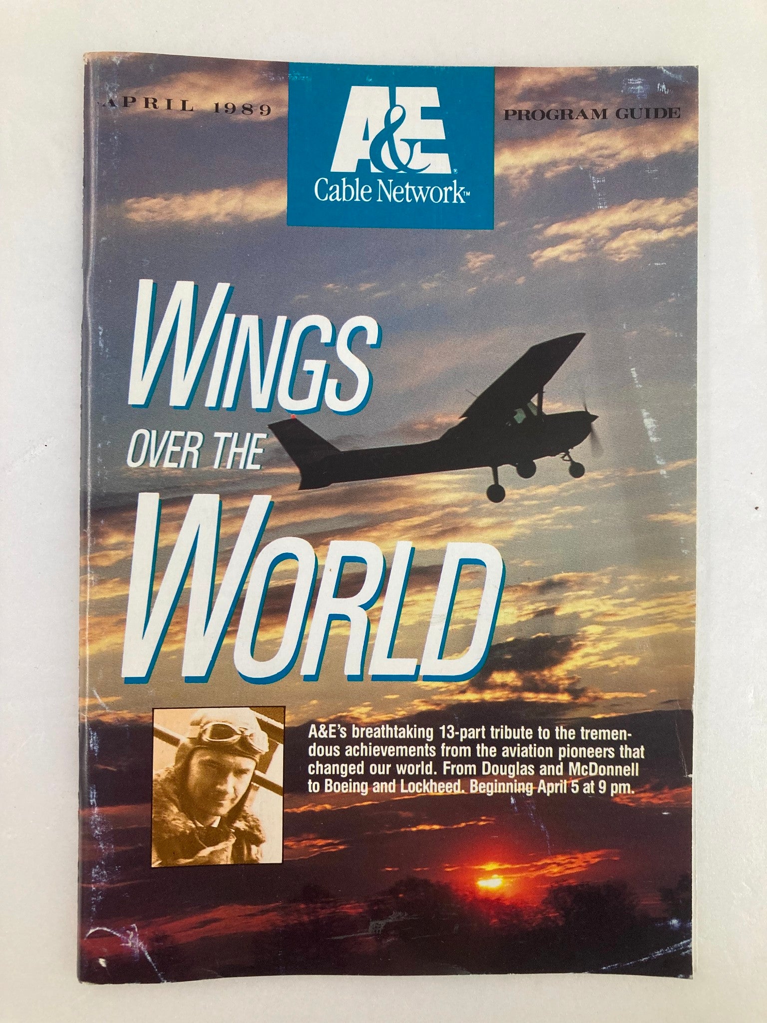 VTG A&E Cable Network Program Guide April 1989 Wings Over The World