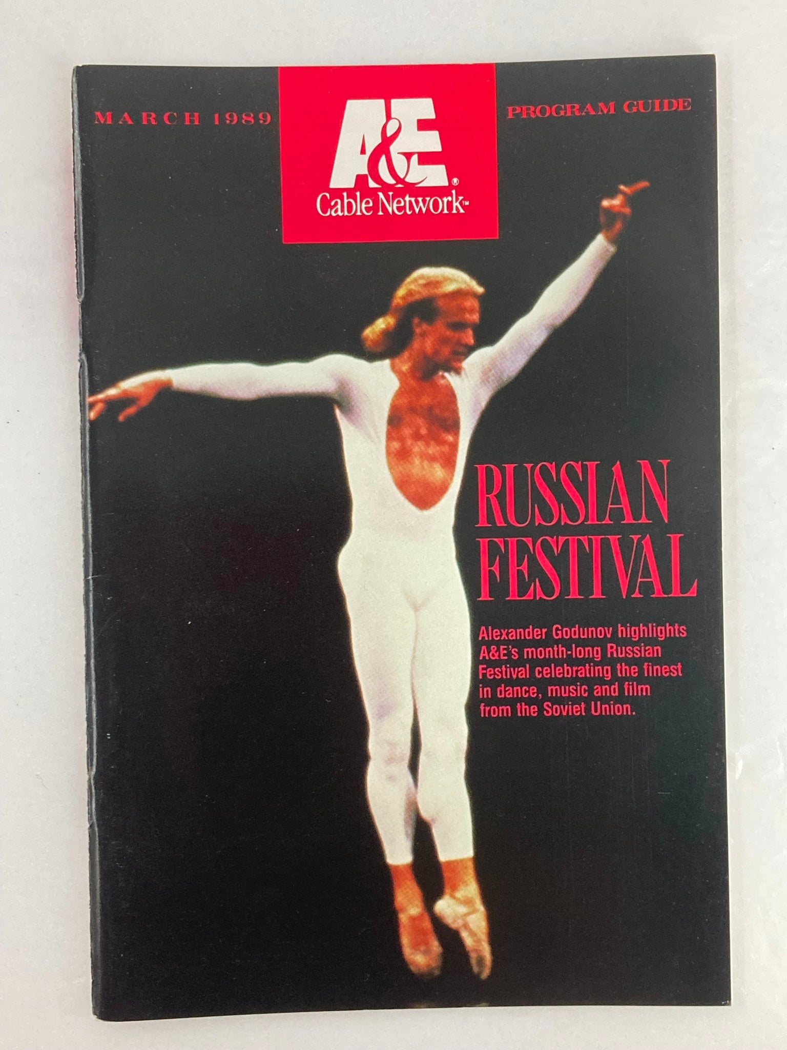 VTG A&E Cable Network Program Guide March 1989 Russian Alexander Godunov