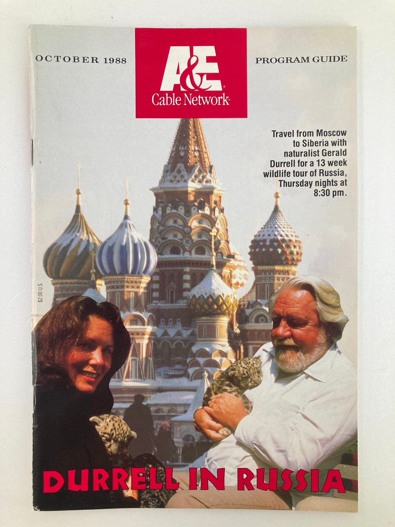 VTG A&E Cable Network Program Guide October 1988 Gerald Durrell in Russia