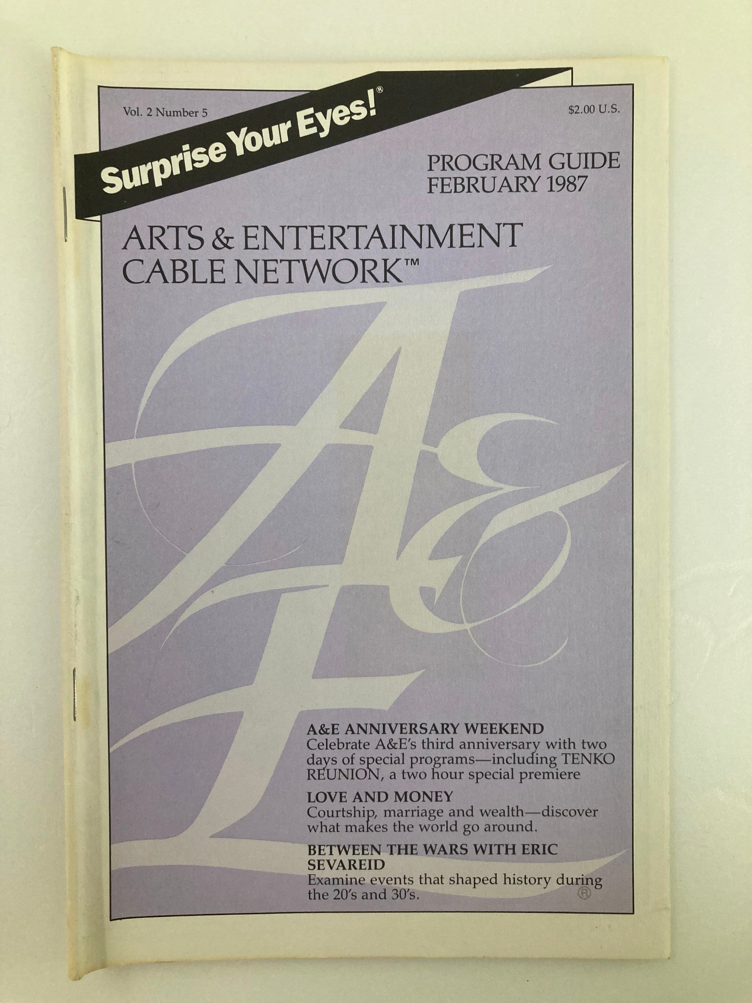 VTG A&E Cable Network Program Guide February 1987 Vol 2 #5 Tenko Reunion