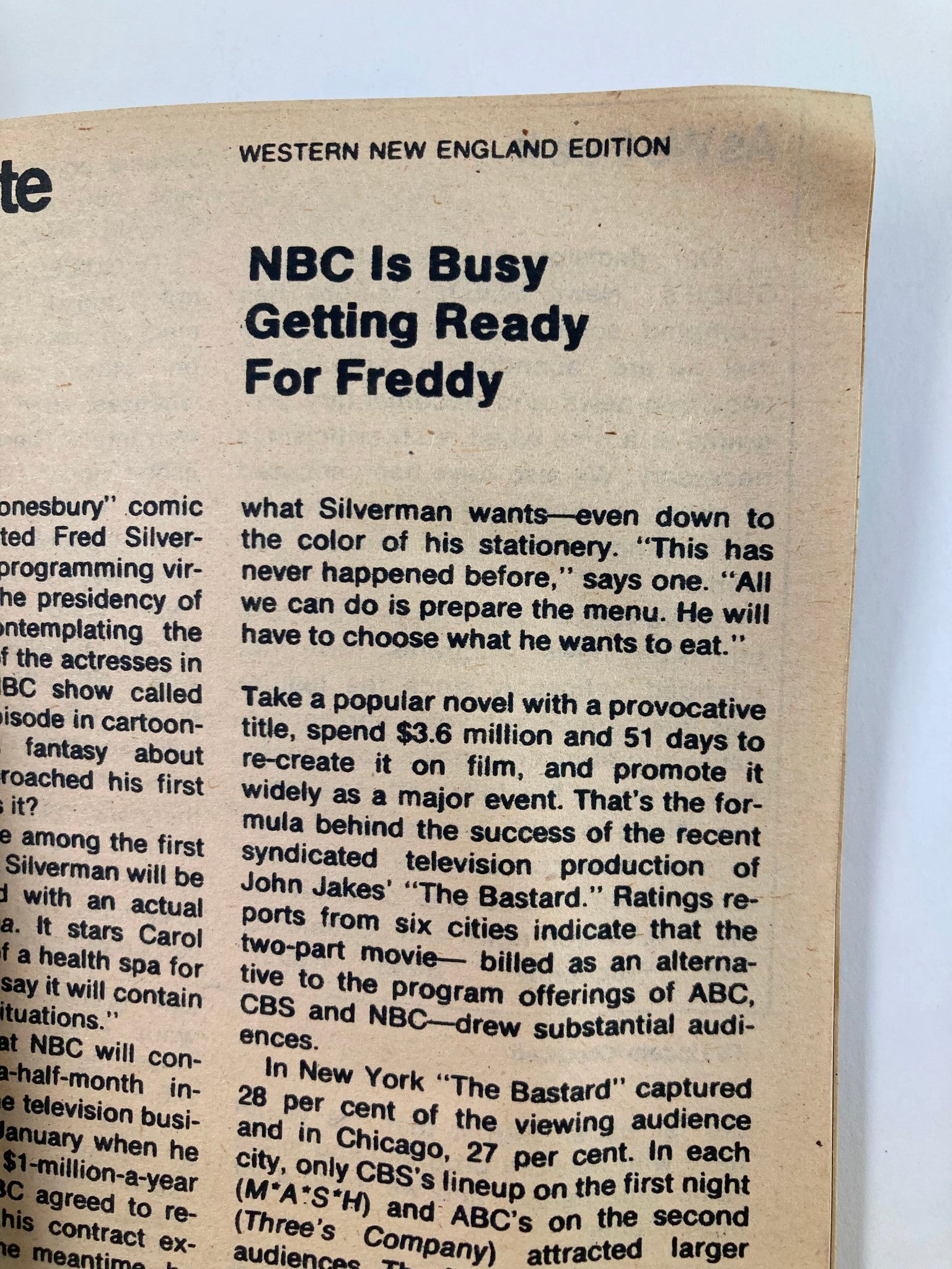 Another interior page of TV Guide Magazine June 10, 1978 issue #1315 focusing on an article titled 'NBC Is Busy Getting Ready For Freddy,' highlighting programming developments and television industry insights.