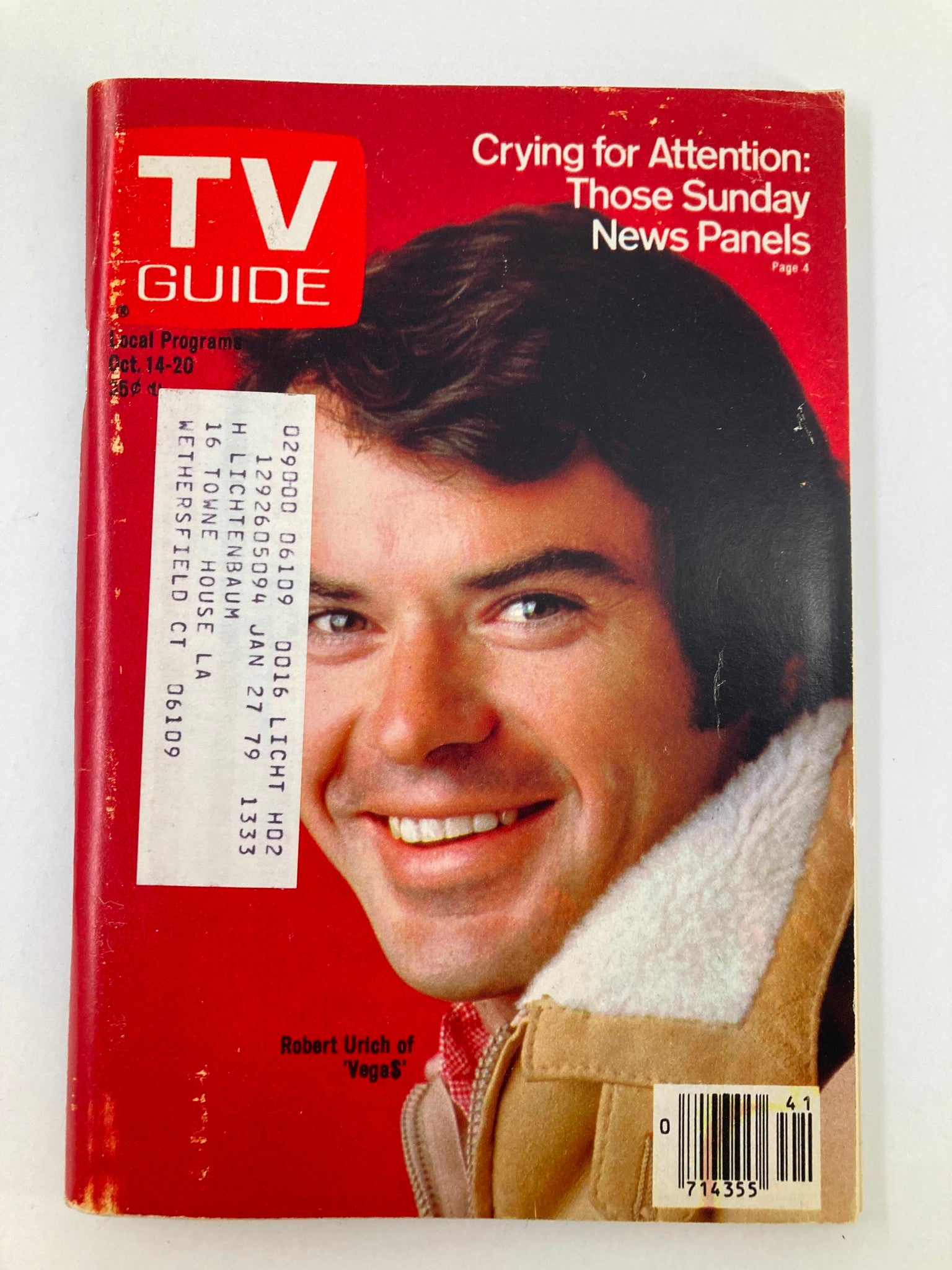 TV Guide Magazine October 14 1978 #1333 Robert Urich Western New England Edition