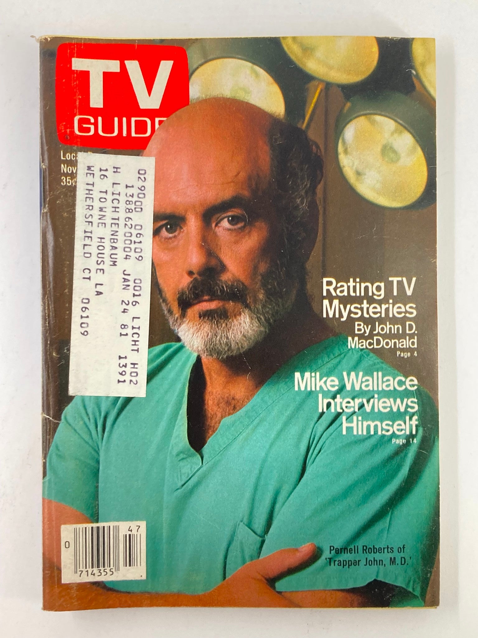 TV Guide Magazine November 24 1979 Pernell Roberts Western New England Edition