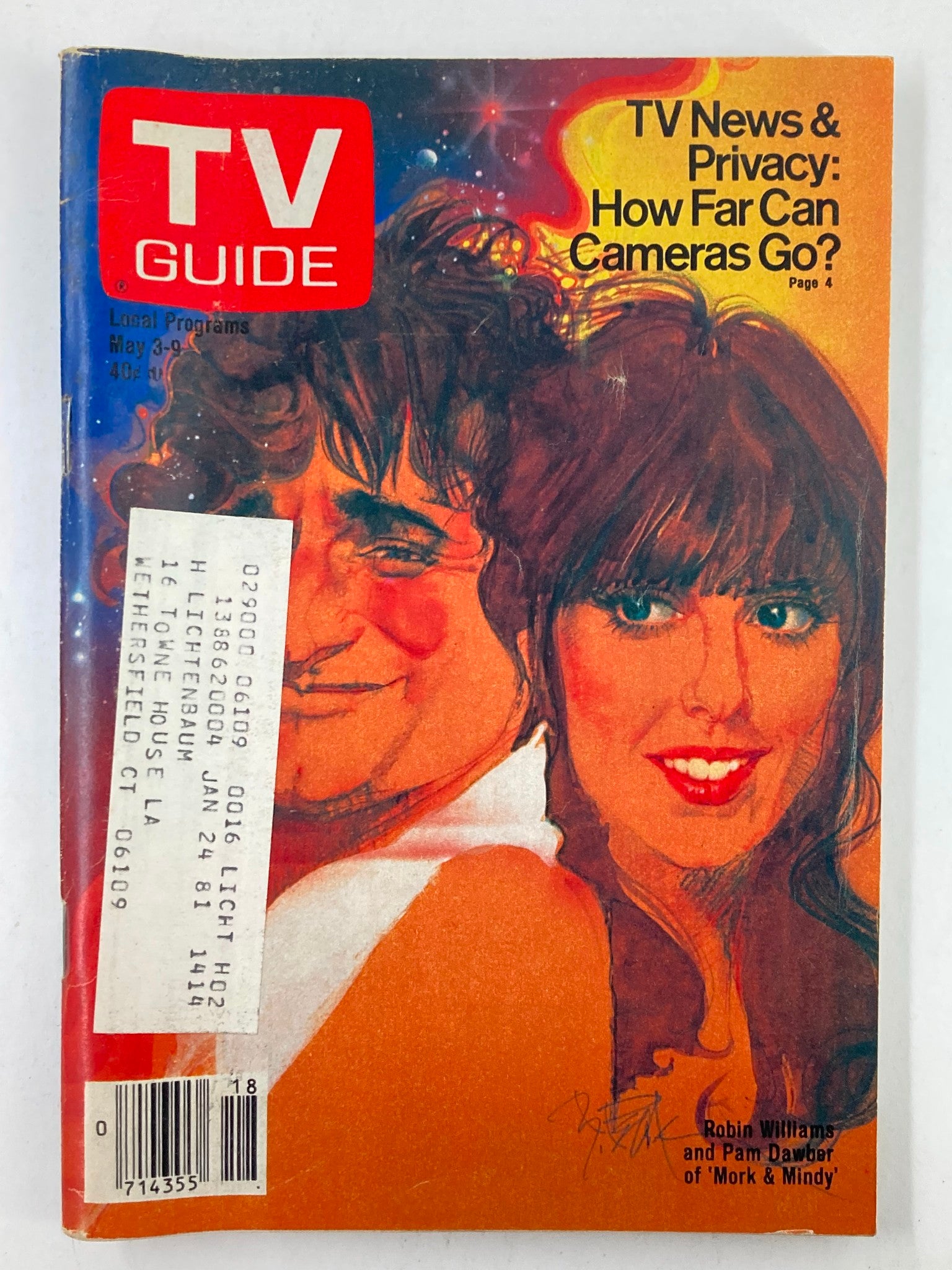 TV Guide Magazine May 3 1980 Robin Williams Western New England Edition