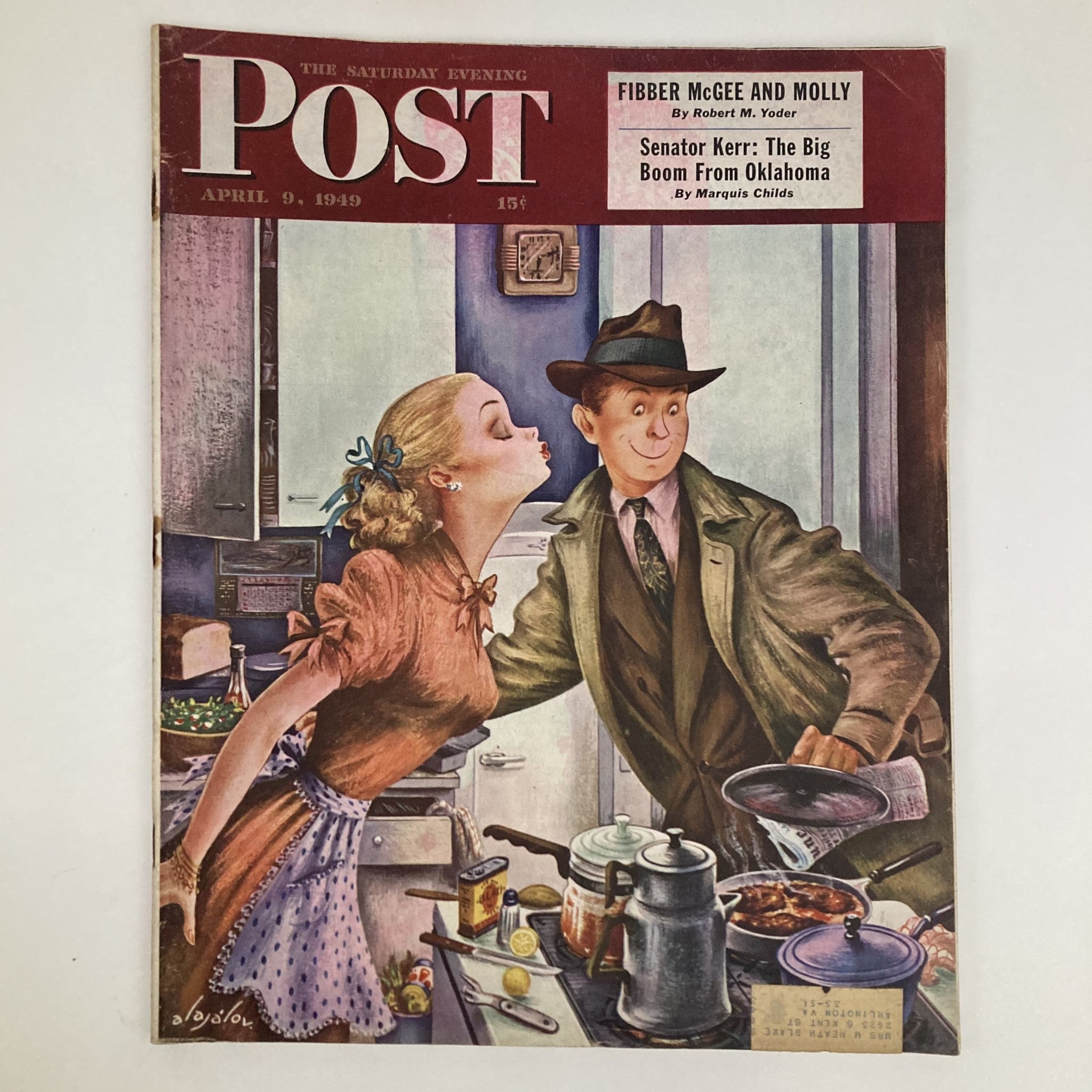 Saturday Evening Post Magazine April 9 1949 Illustrated Cover Alajalov