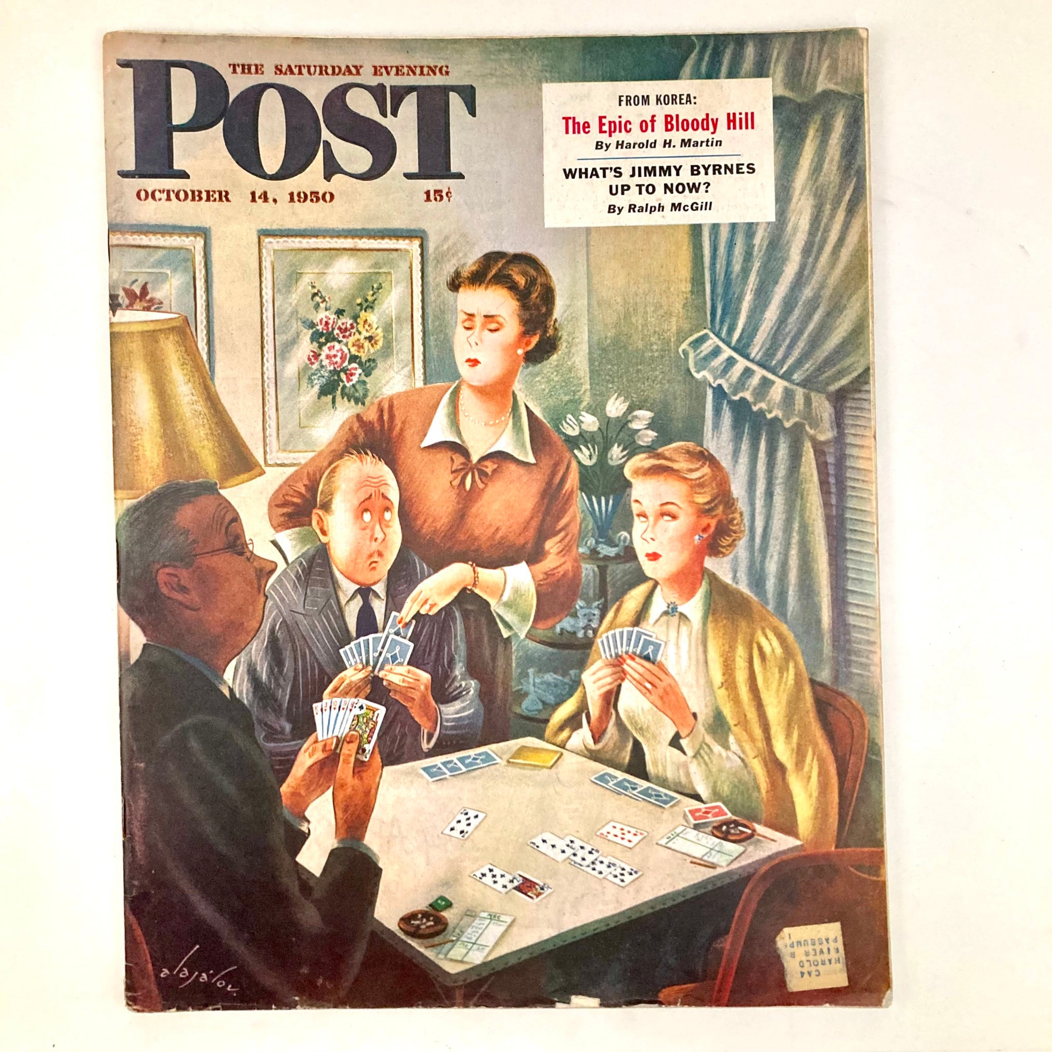 Saturday Evening Post Magazine October 14 1950 Illustrated Cover Alajalov