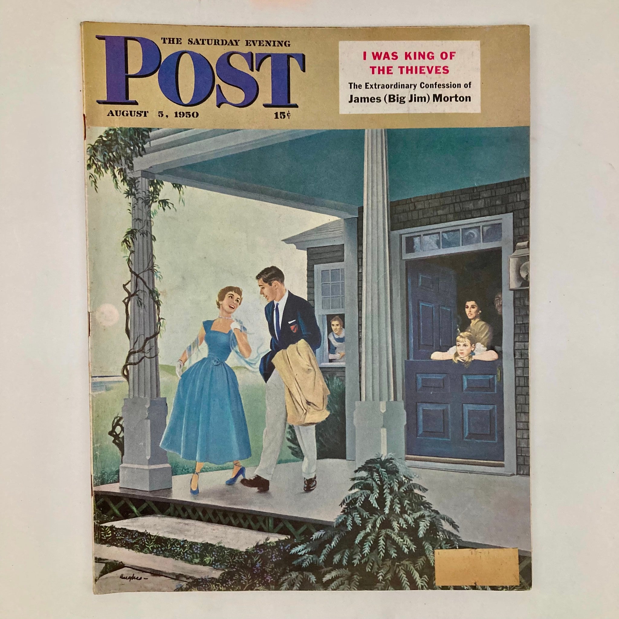 Saturday Evening Post Magazine August 5 1950 Illustrated Cover by George Hughes