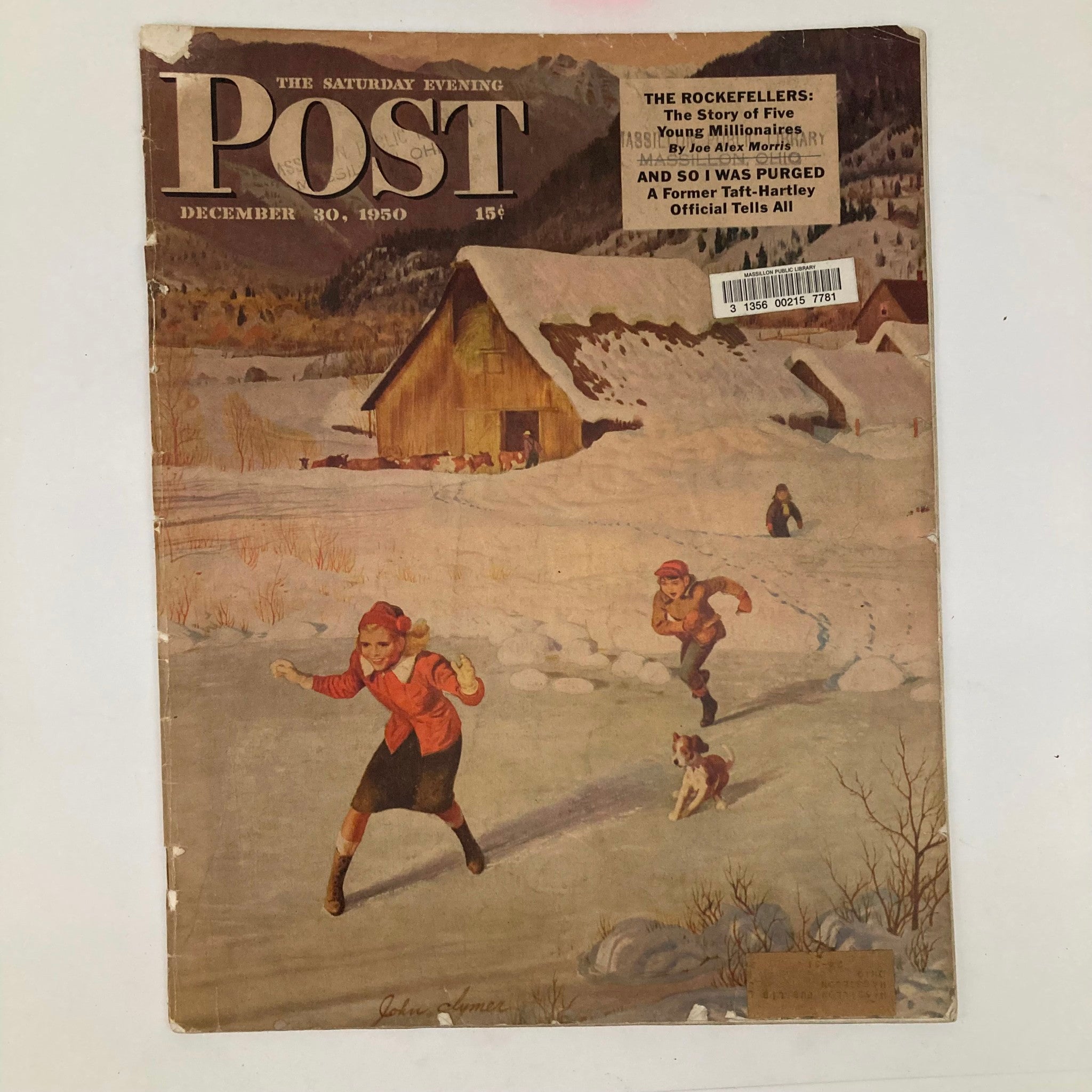 Saturday Evening Post Magazine December 30 1950 Illustrated Cover Good Interior