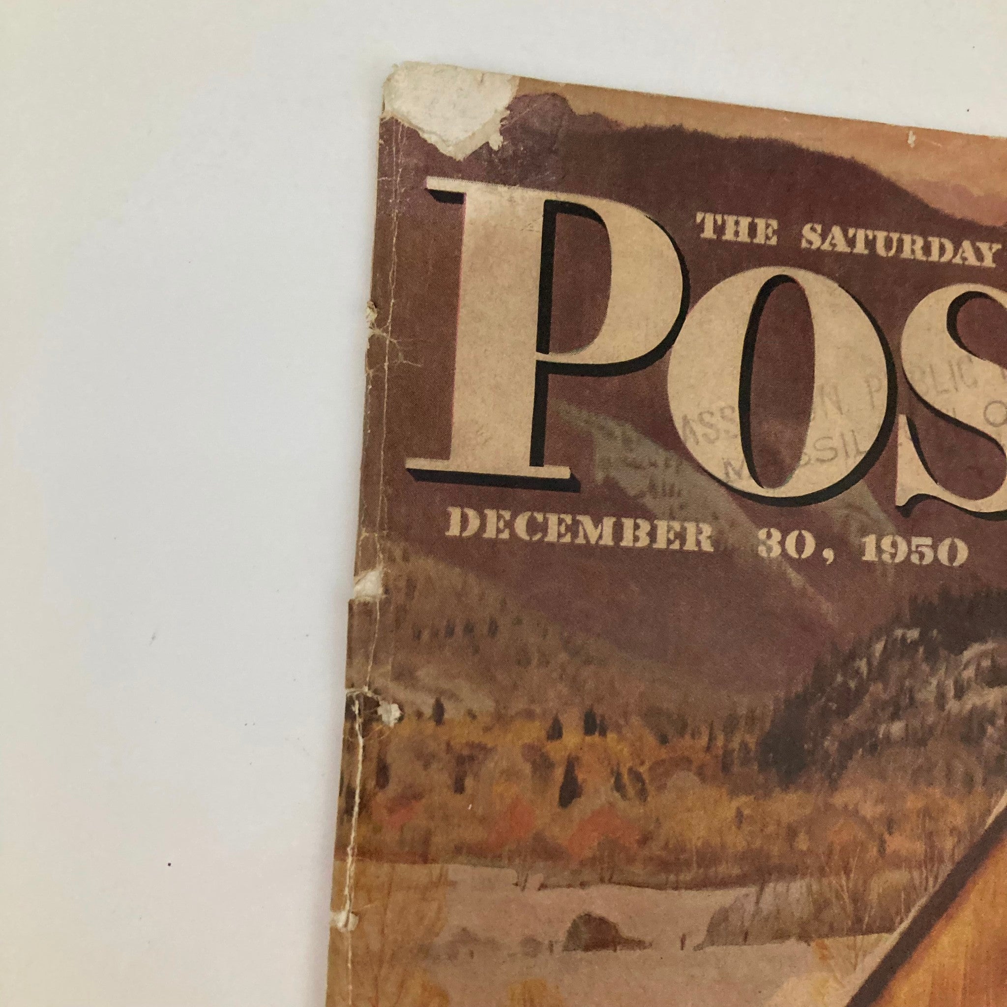 Saturday Evening Post Magazine December 30 1950 Illustrated Cover Good Interior