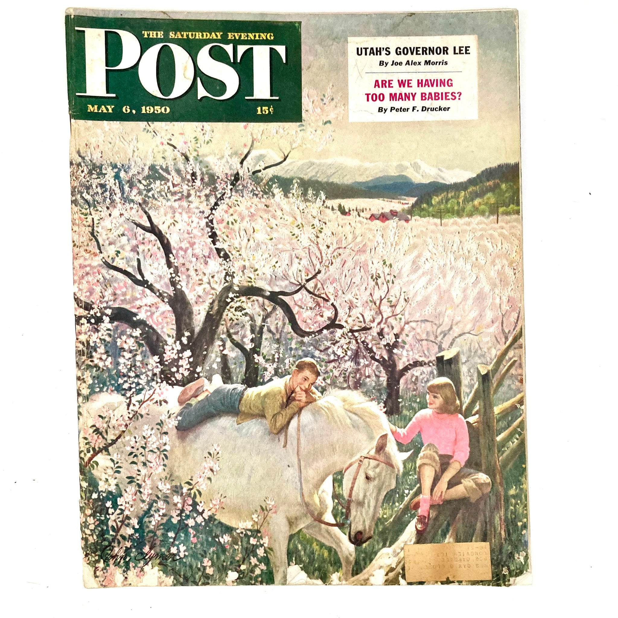 Saturday Evening Post Magazine May 6 1950 Illustration Cover by John Clymer