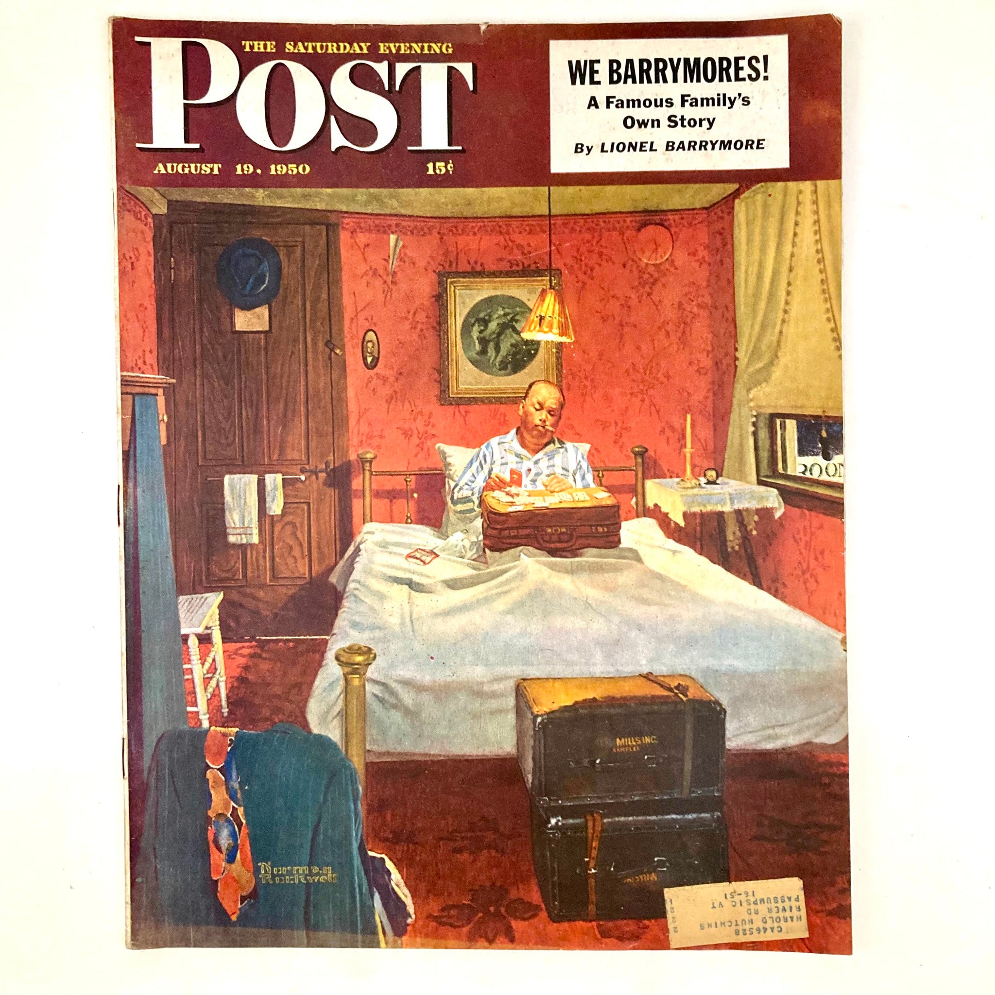 Saturday Evening Post Magazine August 19 1950 Illustrated Cover Norman Rockwell