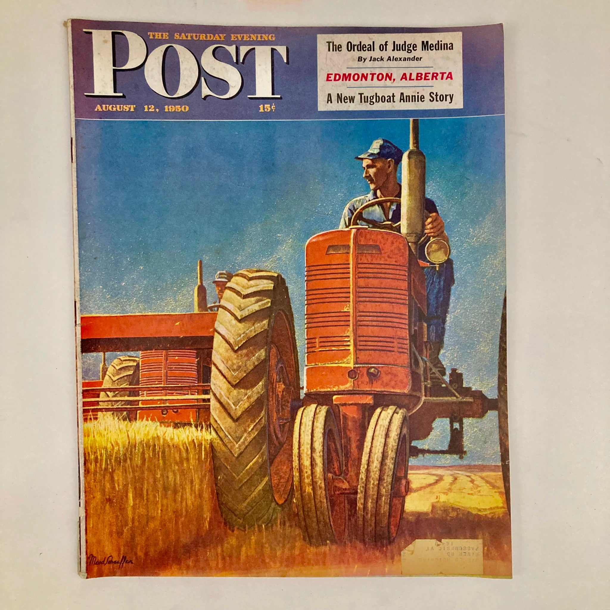 Saturday Evening Post Magazine August 12 1950 Illustrated Cover Mead Schaeffer